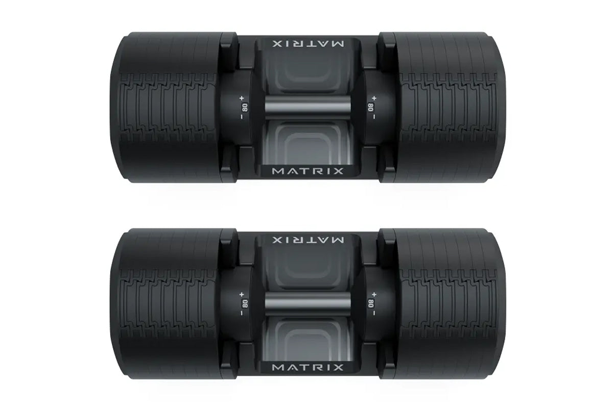 Matrix DB80 80lb Adjustable Dumbbells Set - Home Gym Strength Training Equipment for Weight Lifting, Muscle Building & Fitness Workouts