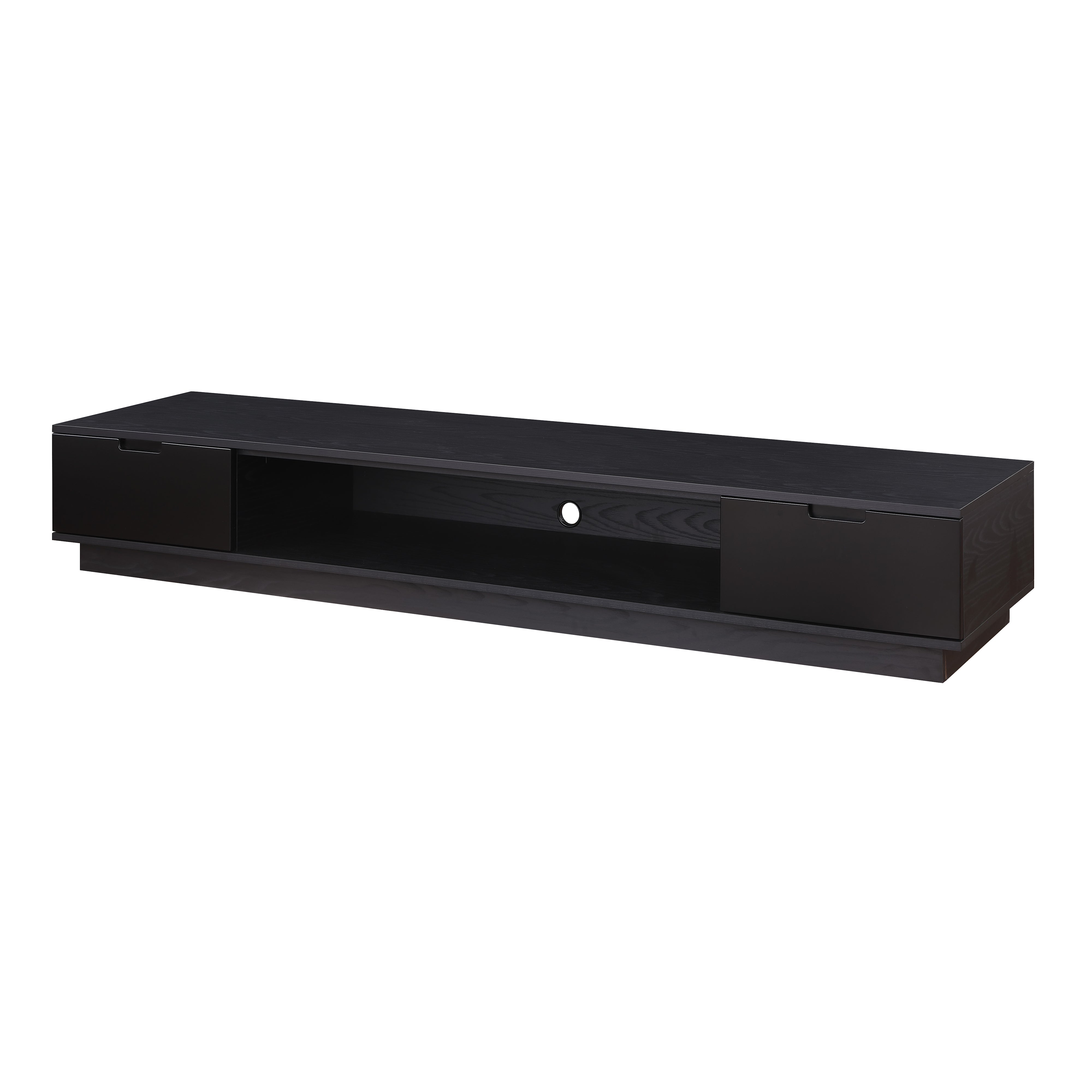 Tauris Rio 2200mm Black Oak Low Line TV Stand - Modern Entertainment Center & Media Cabinet for Living Room, Home Theater, and Gaming Setup