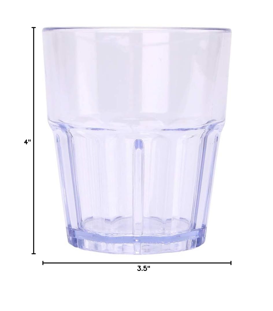 50-Pack Shatter-Resistant 12oz Clear Plastic Tumblers - Stackable Dishwasher-Safe Restaurant-Style Drinking Glasses for Beverages, Parties & Commercial Use