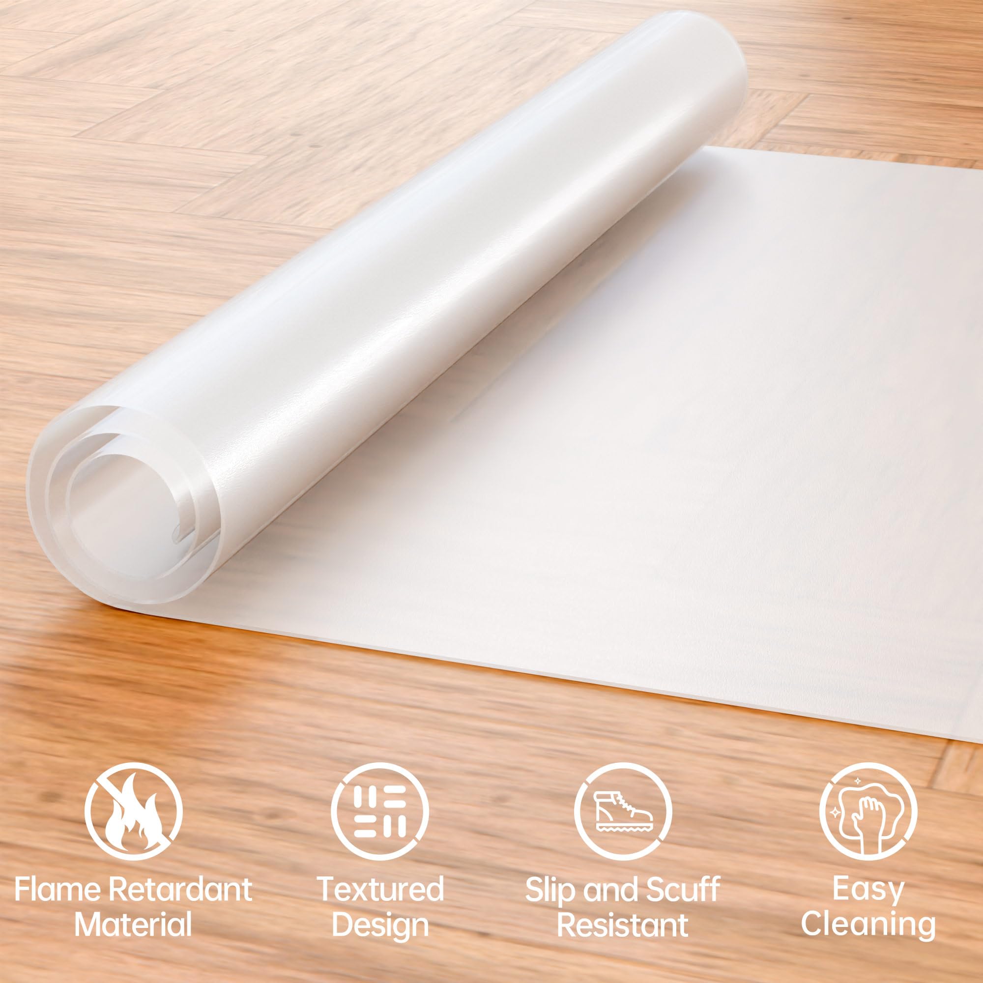 Premium Clear Office Chair Mat for Hardwood Floors - 48