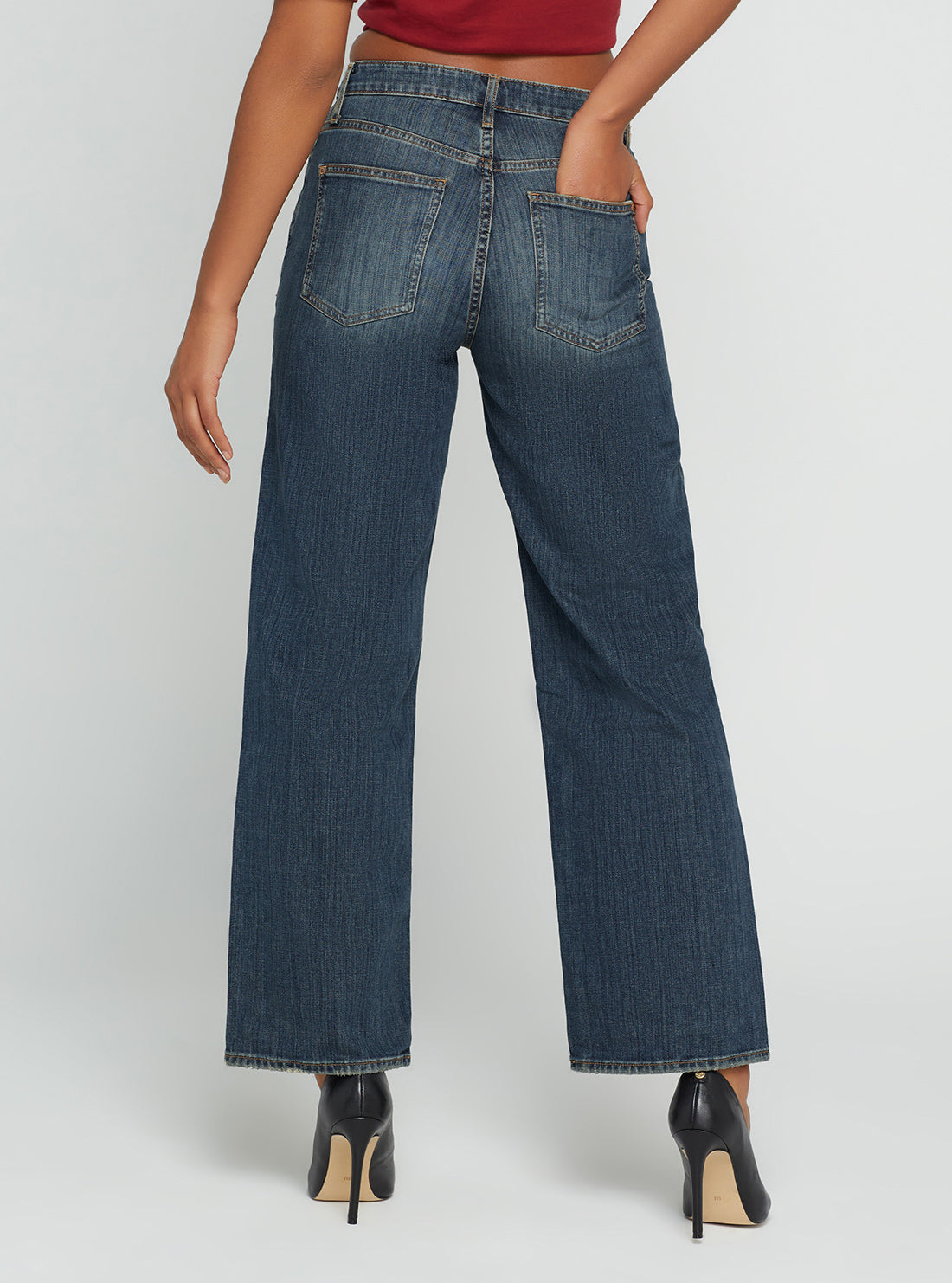 Eco-Friendly High Rise 90s Boyfriend Denim Jeans - Waterton Blue Wash | Vintage Style Women's Jeans for Casual Wear & Street Fashion