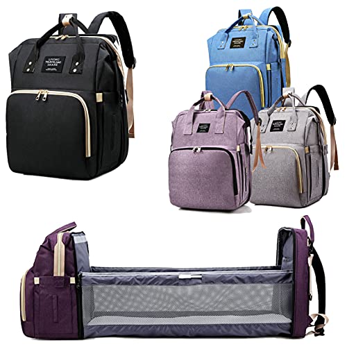Waterproof Diaper Backpack for Moms & Dads - Large Baby Bag with Insulated Bottle Pockets & Changing Pad - Stylish Travel Diaper Bag for Daycare, Park, Airplane - Perfect Baby Shower Gift (Black)