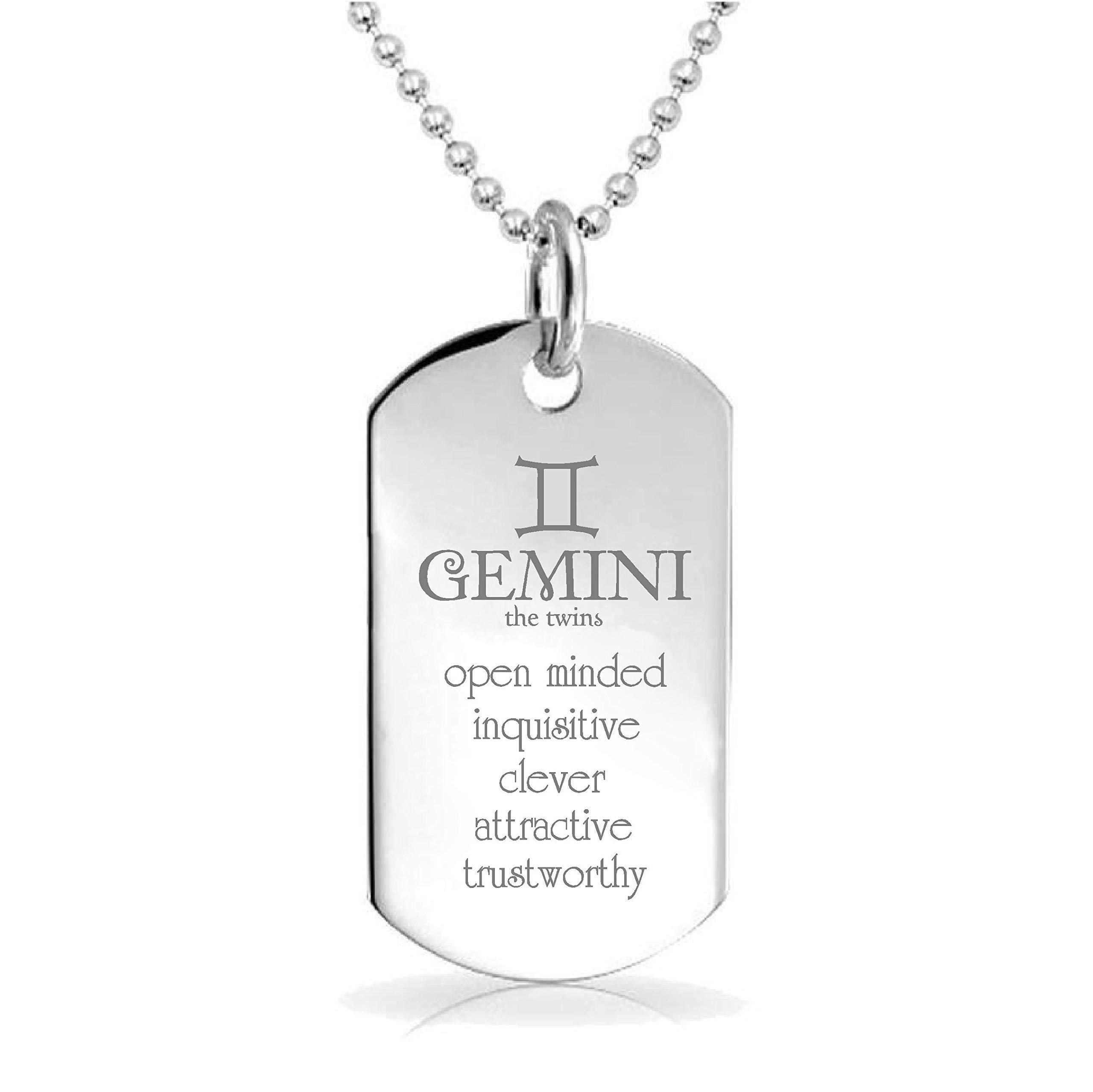 Gemini Zodiac Sign Pendant Necklace - Personalized Engraved Charm Keychain for Jewelry & Bags - Perfect Birthday Gift for Twins & Astrology Lovers - Ideal for Daily Wear, Special Occasions & Gift Giving