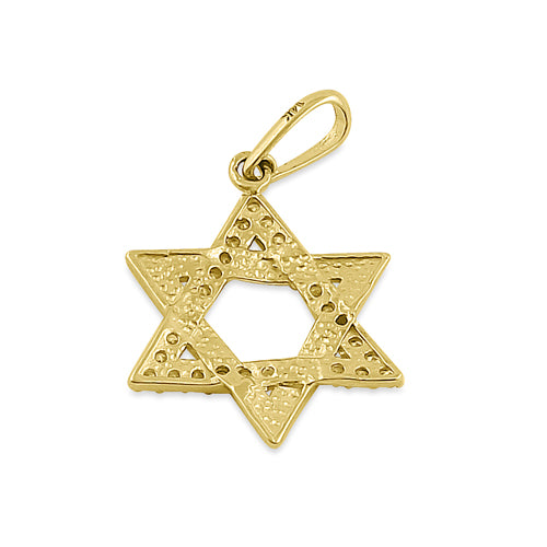 14K Solid Yellow Gold Star of David CZ Pendant Necklace - Elegant Jewish Jewelry Gift for Hanukkah, Bar Mitzvah & Everyday Wear