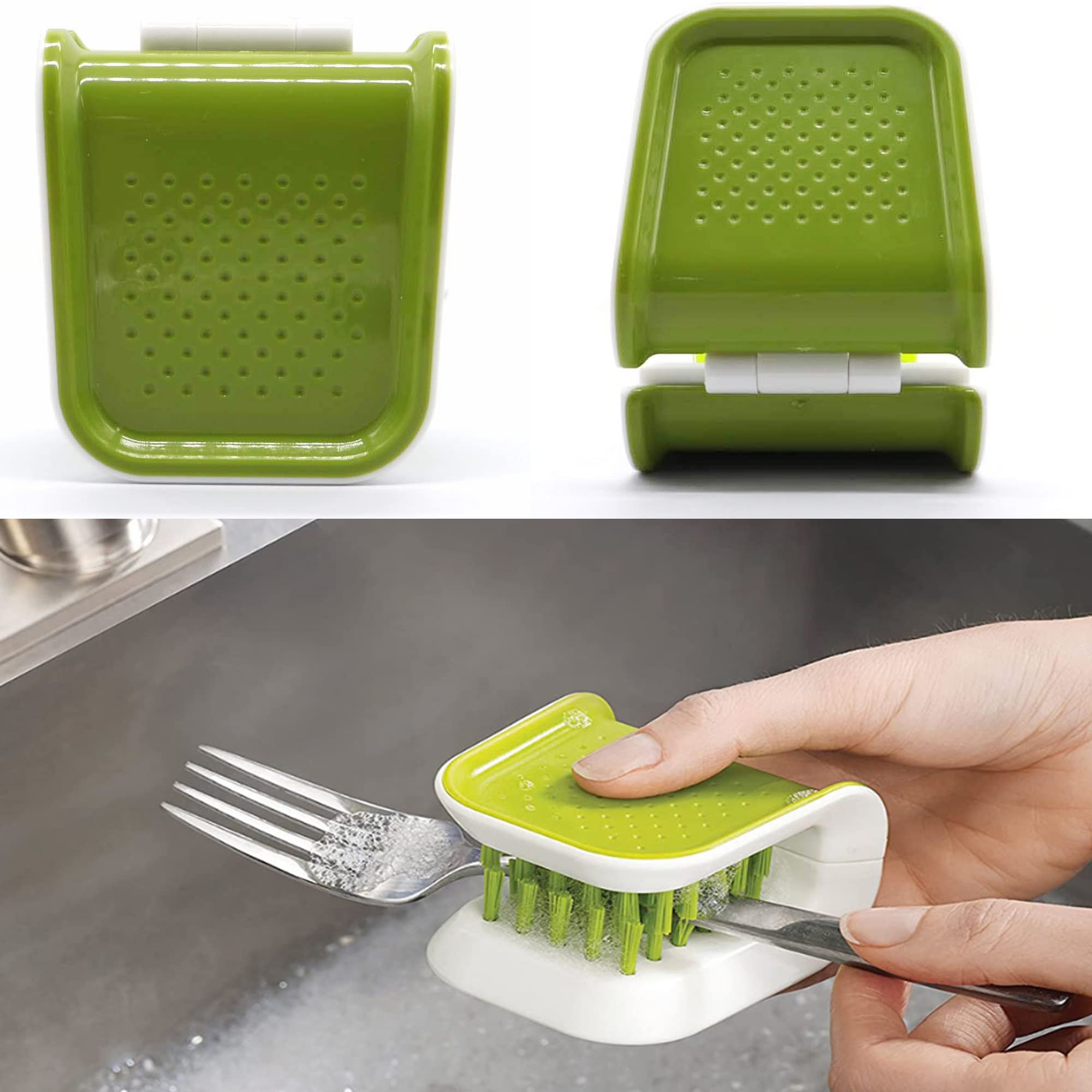 **PCTC Multi-Purpose Kitchen Brush - Durable Chopsticks, Fork & Knife Cleaner for Dishwashing | Ideal for Home, Restaurant & Camping Use**