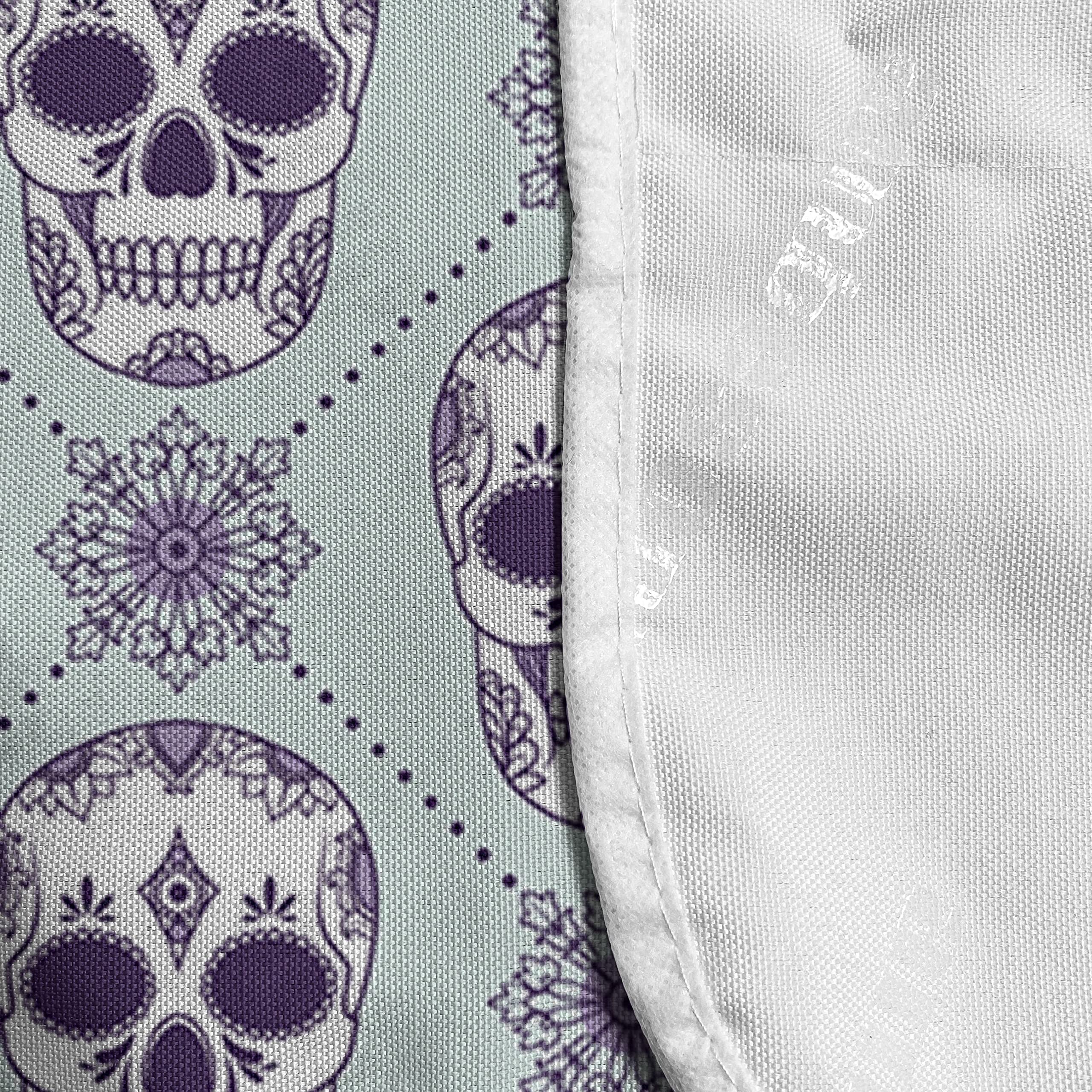 Ambesonne Sugar Skull Microwave Cover - Floral Damask Pattern with Skulls, Waterproof Kitchen Organizer with Pockets, 36