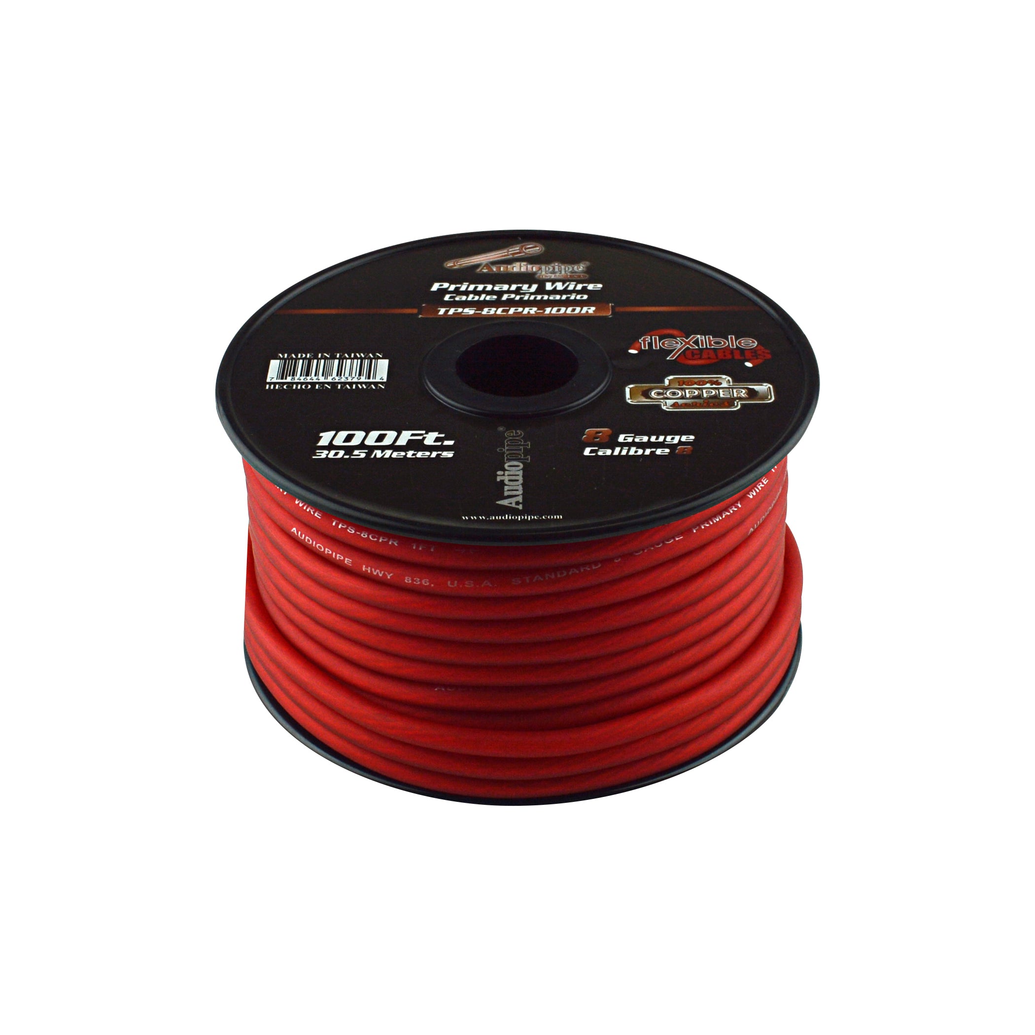 8 Gauge 100ft 100% Copper Flexible Primary Wire - TPS 8CPR 100R Red - Perfect for Automotive, Marine, and RV Electrical Wiring Applications