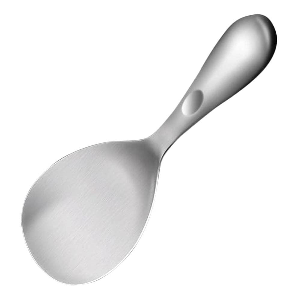 FRCOLOR Stainless Steel Rice Paddle - Non-Stick Serving Spoon for Rice, Mashed Potatoes & Cooking - Durable Kitchen Utensil with Ergonomic Handle - Perfect for Serving, Scooping & Stirring in Home Kitchens & Restaurants