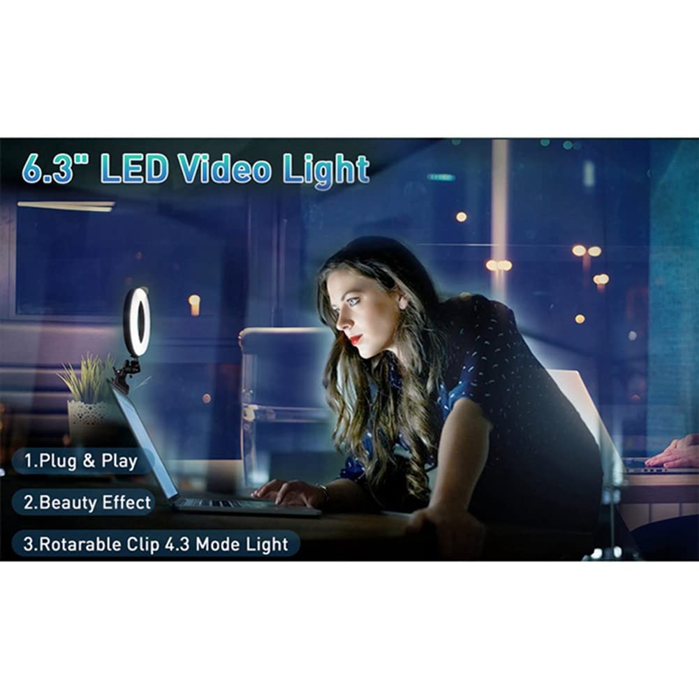 Zunedhys 1Set Ring Lamp with Tripod & Phone Holder for Laptop Computer Desktop, Perfect for Video Conference Lighting, Home Office, and Content Creation