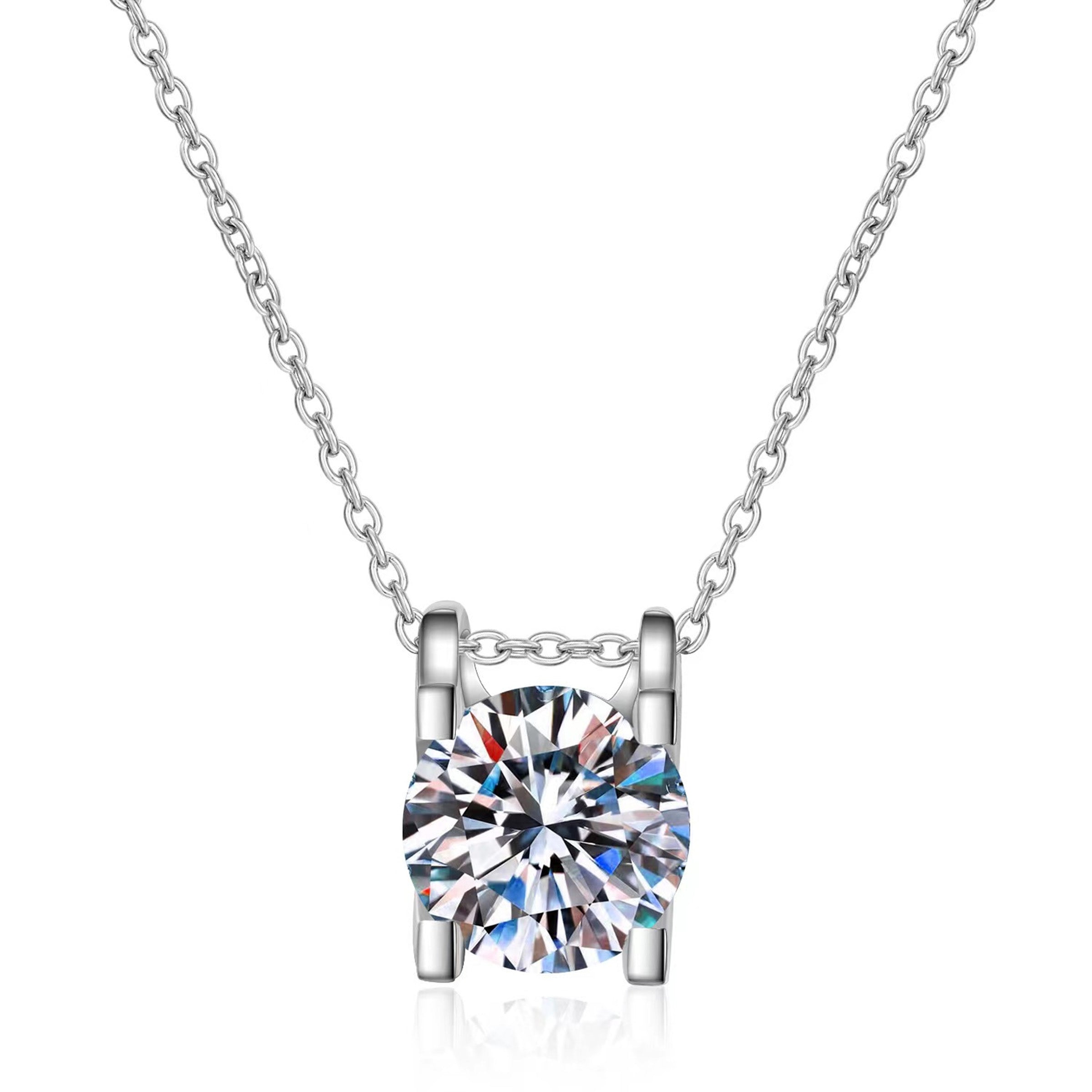 Round Cut Moissanite Ashes Necklace - Elegant Memorial Jewelry for Women | Perfect for Remembrance, Sympathy Gifts & Special Occasions