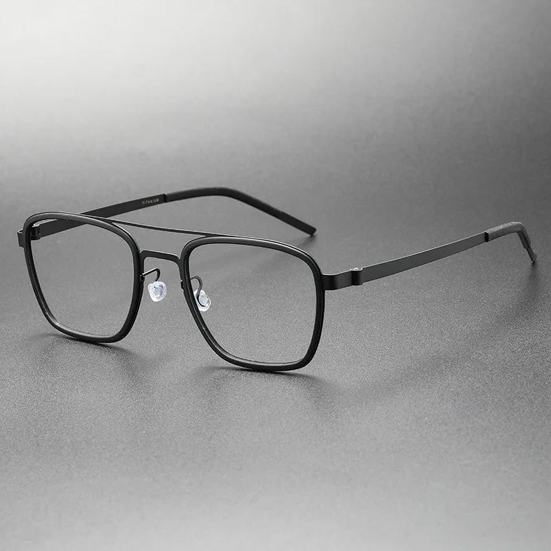 Aimee Unisex Full Rim Square Double Bridge Titanium Acetate Eyeglasses 9708 - Lightweight Durable Glasses for Men & Women - Perfect for Reading, Work, and Everyday Fashion
