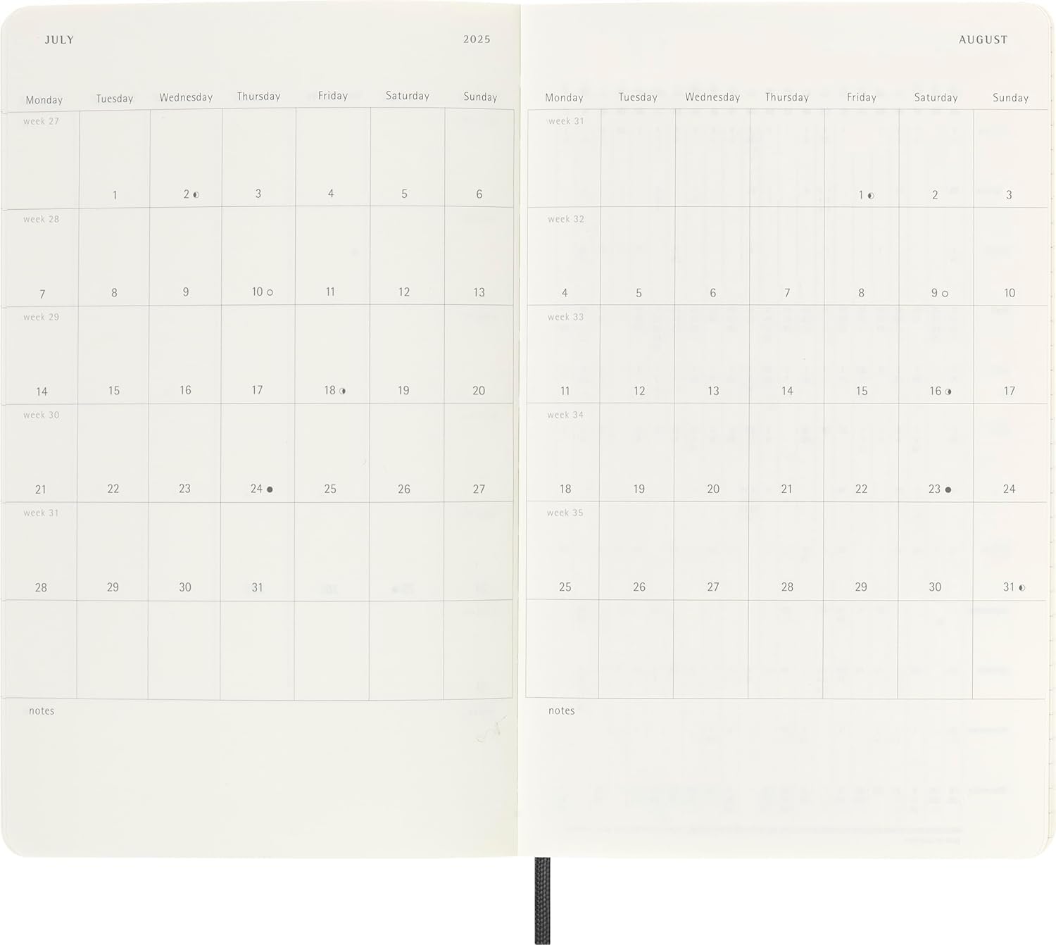 **Moleskine 2025 Daily Planner - 12-Month Agenda with Soft Cover & Elastic Closure, Large 13x21 cm, Black - Perfect for Work, School & Personal Organization**