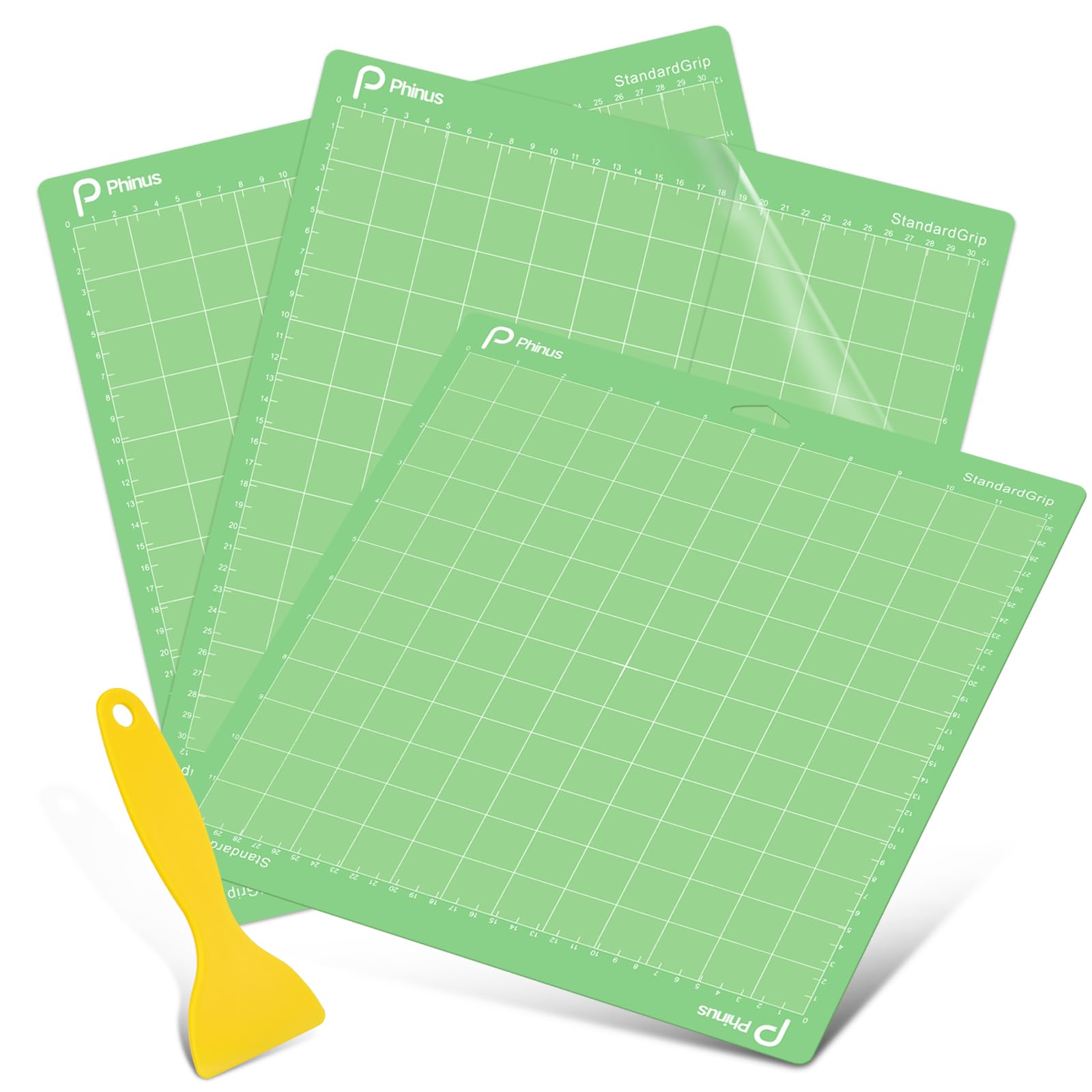 3 Pack Standard Grip 12x12 Inch Cutting Mats - Reusable Craft Cutting Mats for Cricut Maker 3, Explore 3, Air 2, Air & One - Perfect for DIY Projects, Scrapbooking & Vinyl Cutting