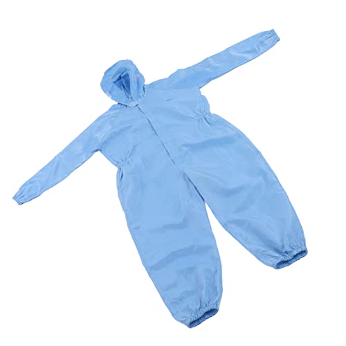 ESD Safe Heat Resistant Blue Coveralls - Comfortable Workshop Work Clothes for Food Factory & ESD Areas (XL) - Ideal for Food Processing, Electronics Manufacturing & Industrial Safety