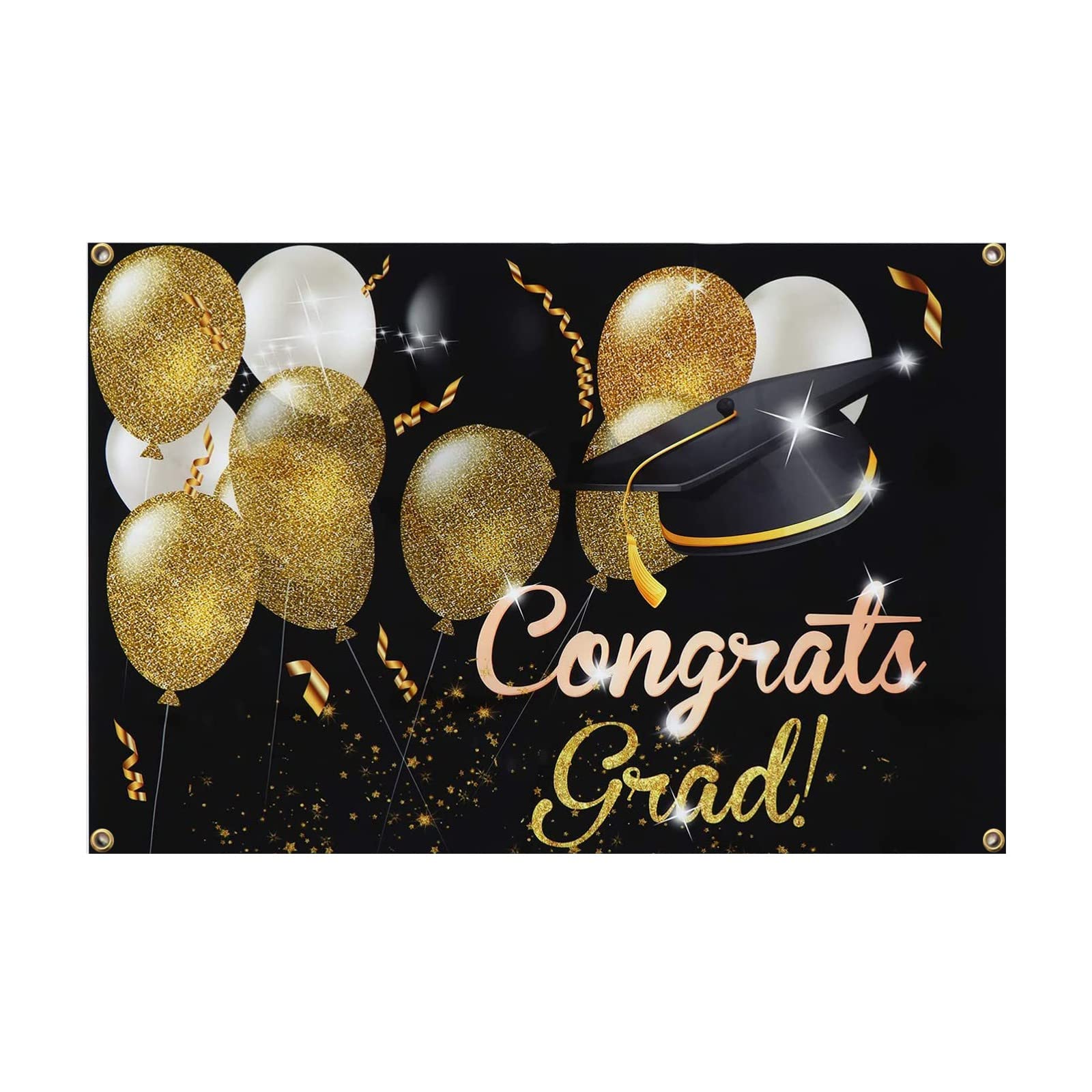 2022 Graduation Party Decorations - 70x43 Inch Green Background Banner & Plus Size Women's Party Dress for Kids Ages 4-8 | Perfect for Graduation Ceremonies, Birthday Parties & Family Celebrations