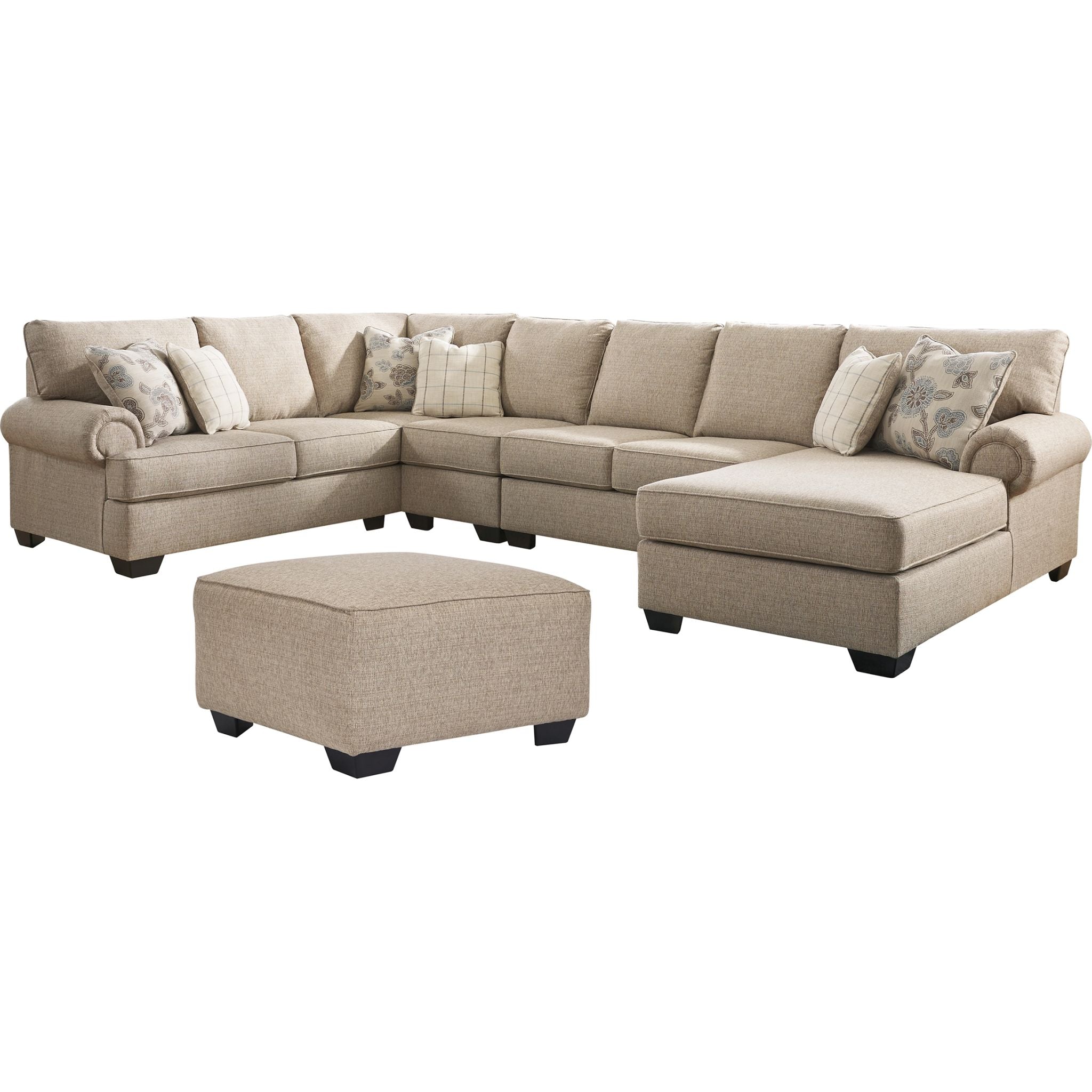 Baceno Exclusive 4-Piece Sectional Sofa Set - Modern L-Shaped Couch with Chaise Lounge for Living Room, Family Room & Home Theater Comfort