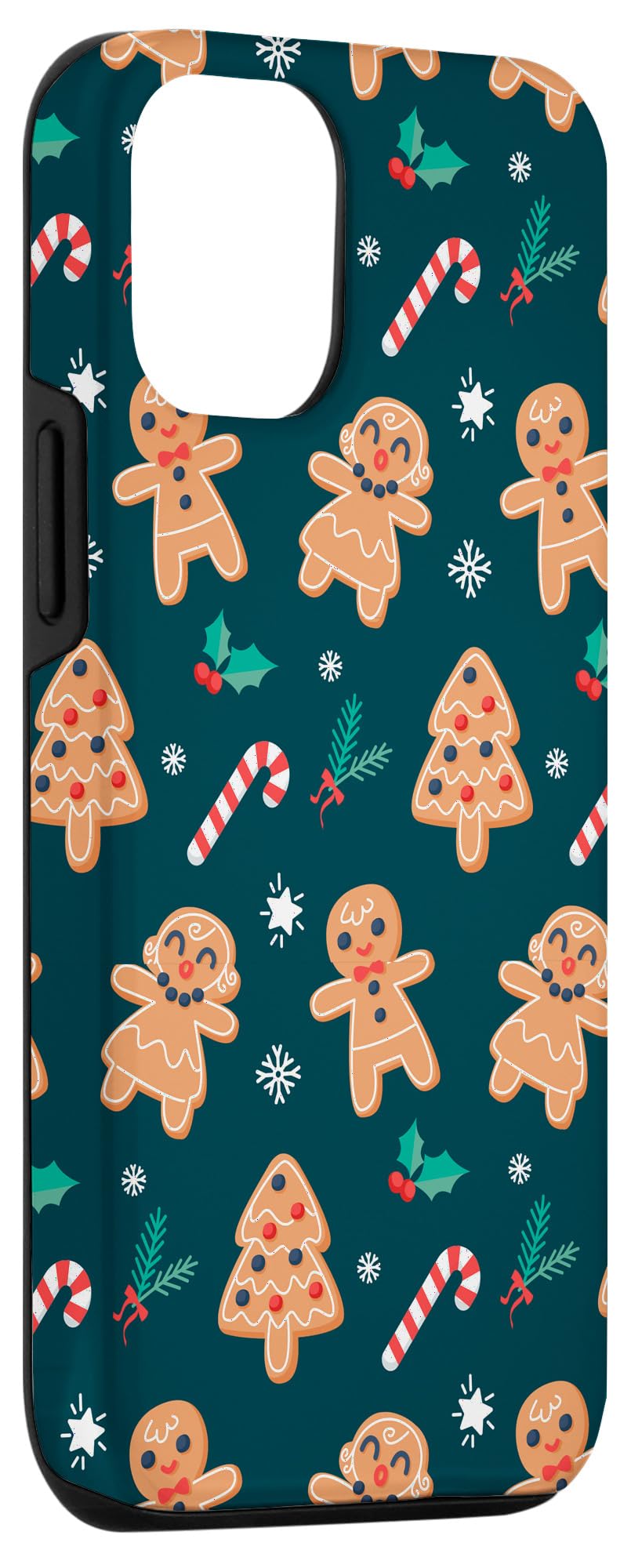 iPhone 12/12 Pro Christmas Phone Case - Festive Gingerbread Man & Candy Cane Design | Holiday Gift, Winter Protection, Party Accessory
