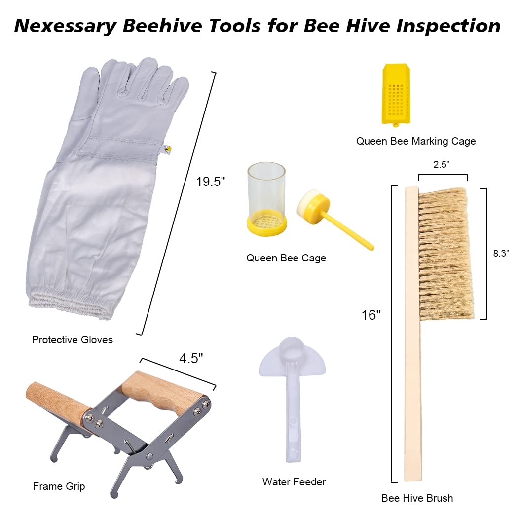 22-Piece Beekeeping Starter Kit with Beehive Tools, Smoker & Veil – Essential Beekeeping Supplies for Beginners | Hive Maintenance & Honey Harvesting