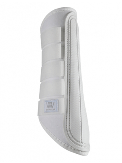 Woof Wear Single Lock Brushing Boots for Horses - White | Durable Stable Boots for Grooming & Training | Perfect for Show Prep & Daily Care