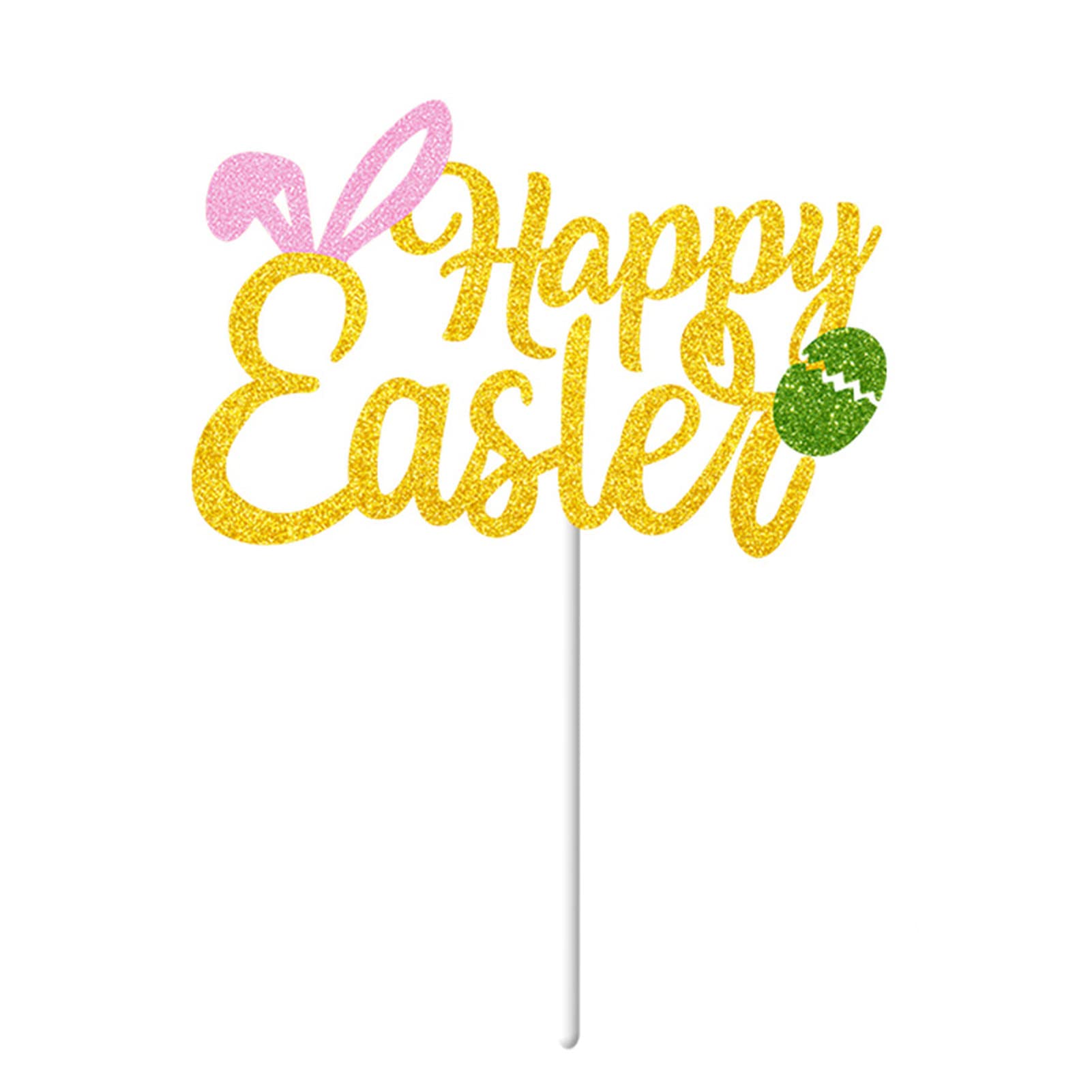 Easter Bunny Cake Toppers - Handcrafted Glittering Cupcake Decorations for Birthday Party, Easter Festival & Holiday Celebrations | Perfect for DIY Desserts, Table Centerpieces & Party Favors