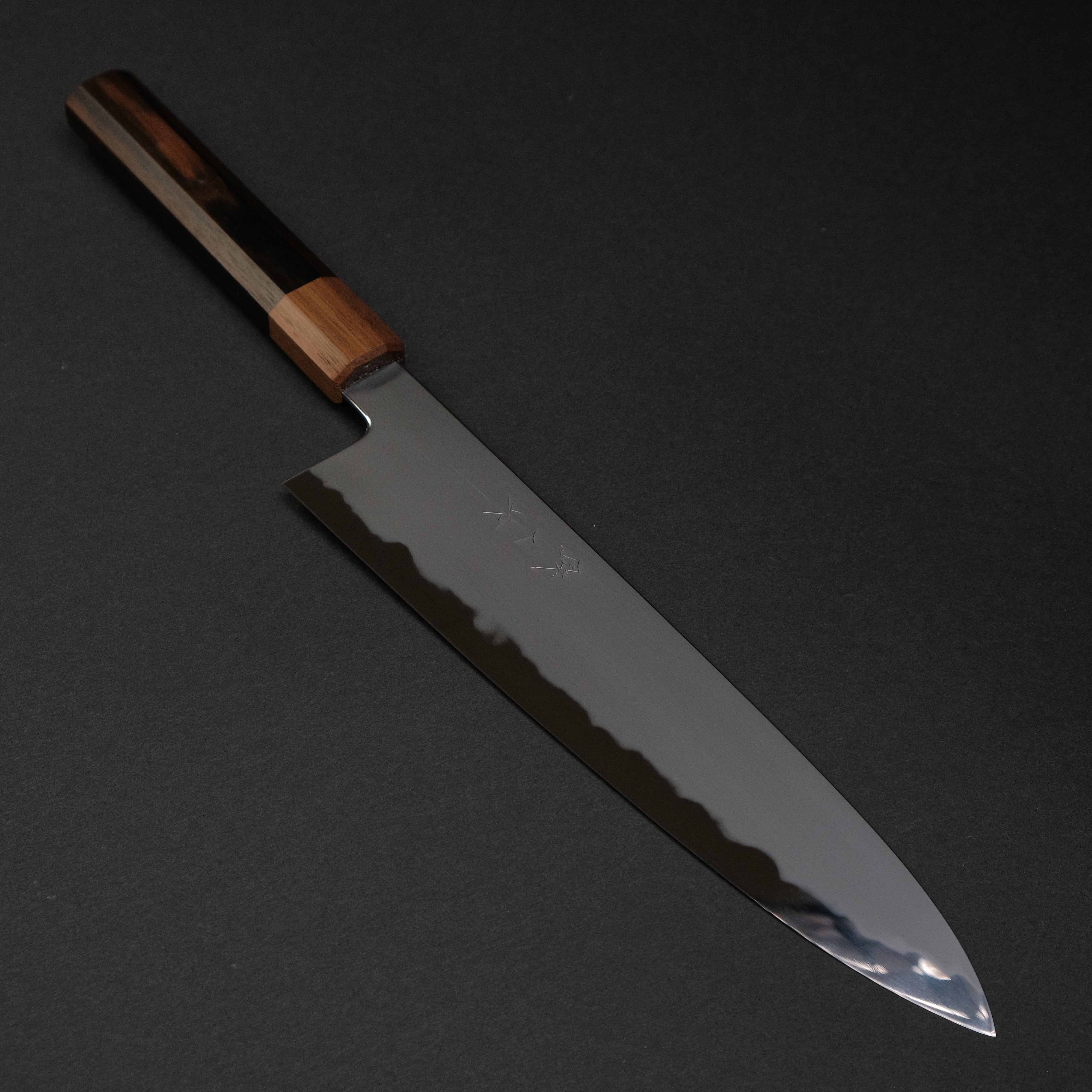 Premium Tetsujin Blue #2 Kasumi Gyuto 240mm Japanese Chef Knife with Khii Ebony Handle - Professional Kitchen Tool for Sushi, Meat Cutting & Precision Cooking