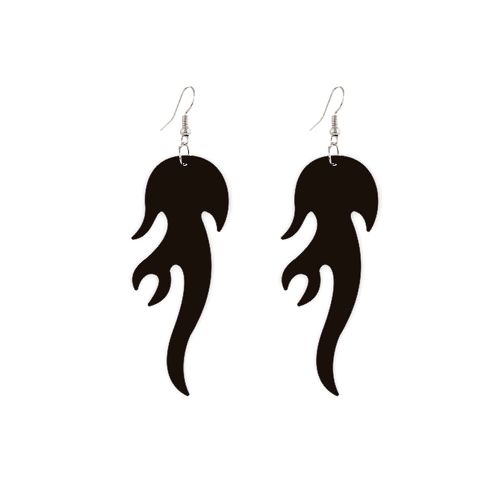 **Stylish Punk Geometric Flame Acrylic Dangle Earrings for Women - Lightweight Unique Fire Drop Earrings, Perfect for Parties, Hip Hop Fashion & Bold Statement Jewelry Gifts**    *(Ideal for Concerts, Night Outs, Festivals & Edgy Outfits!)*