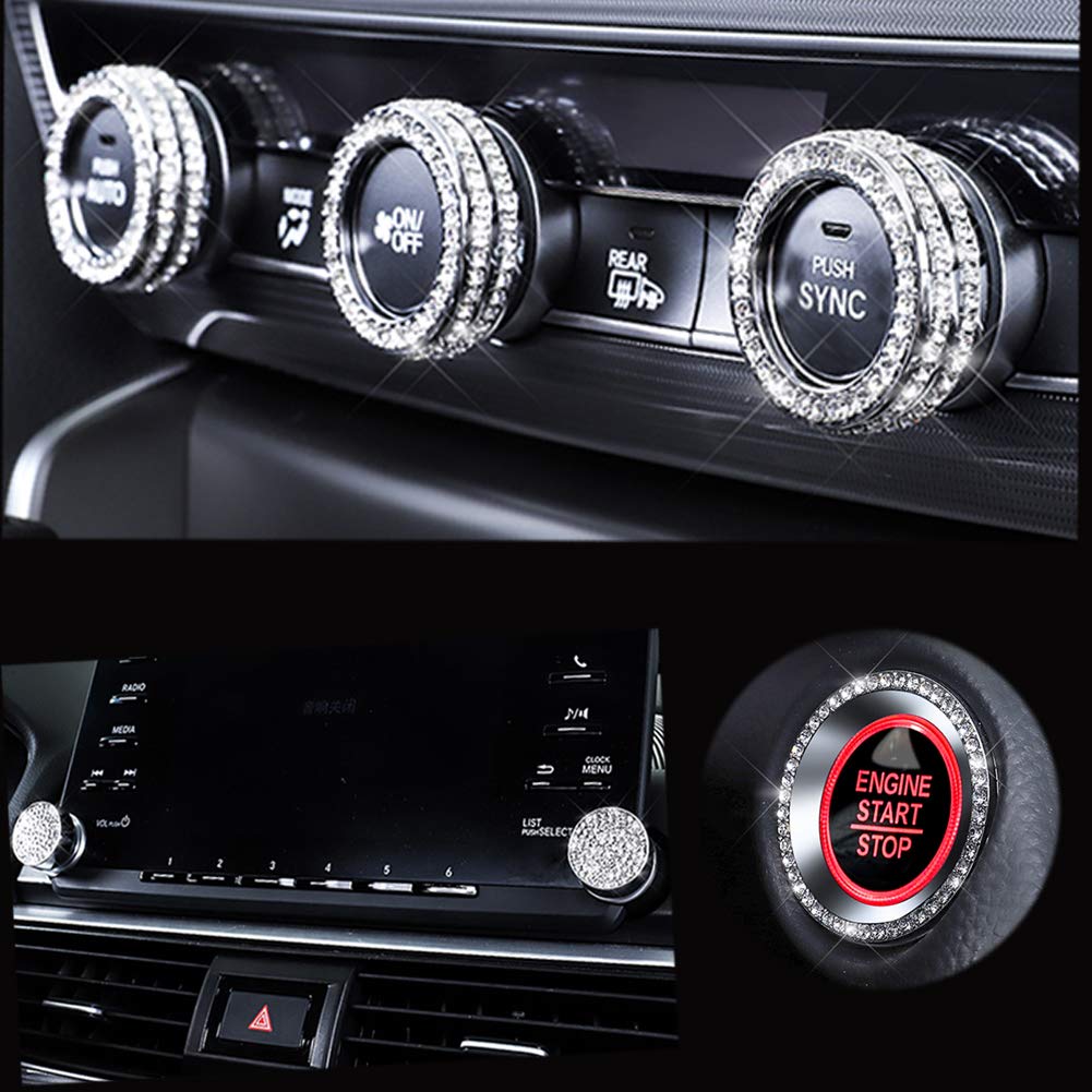 GeeGee 3-Piece Rhinestone AC Knob Covers - Bling Crystal Decor for 10th Gen Honda Accord - Interior Car Accessories & Dashboard Decals (Perfect for Adding Luxury Style to Your Vehicle's AC Controls)
