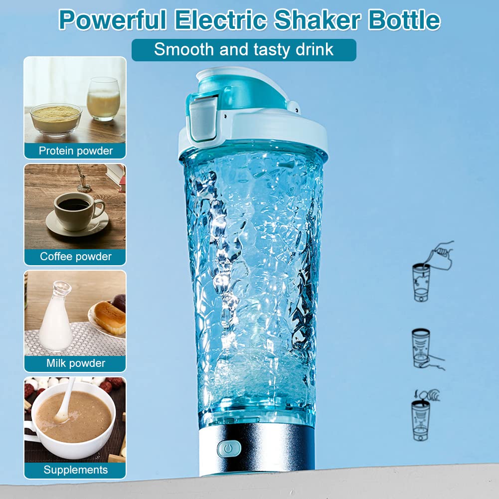 WOOLALA Electric Protein Shaker Bottle - USB Rechargeable Automatic Blender Cup with Leakproof Tritan Design, Powerful Mixing for Protein Powder, Pre-Workout & Supplements | Perfect for Gym, Travel & Post-Workout Recovery