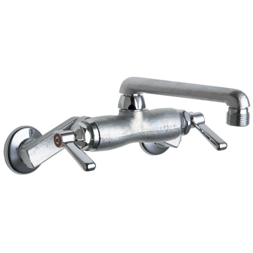Chicago Faucets 2-Handle Commercial Service Sink Faucet - Chrome Finish with 6