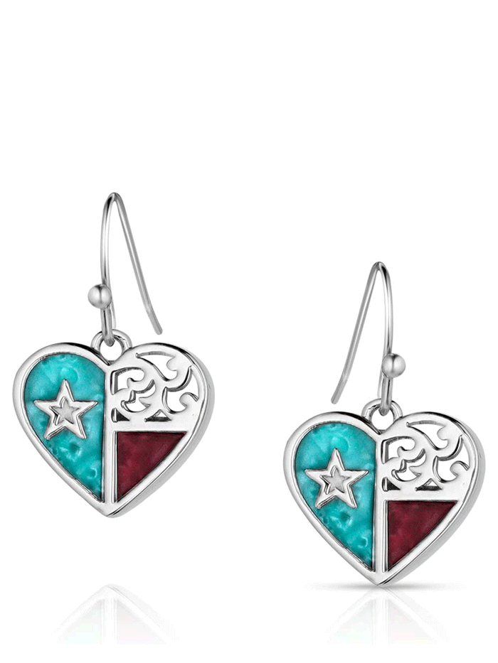 Montana Silversmiths ER5818 Women's Love for Texas Sterling Silver Earrings - Perfect for Western Fashion, Cowgirl Style & Texan Pride Gifts