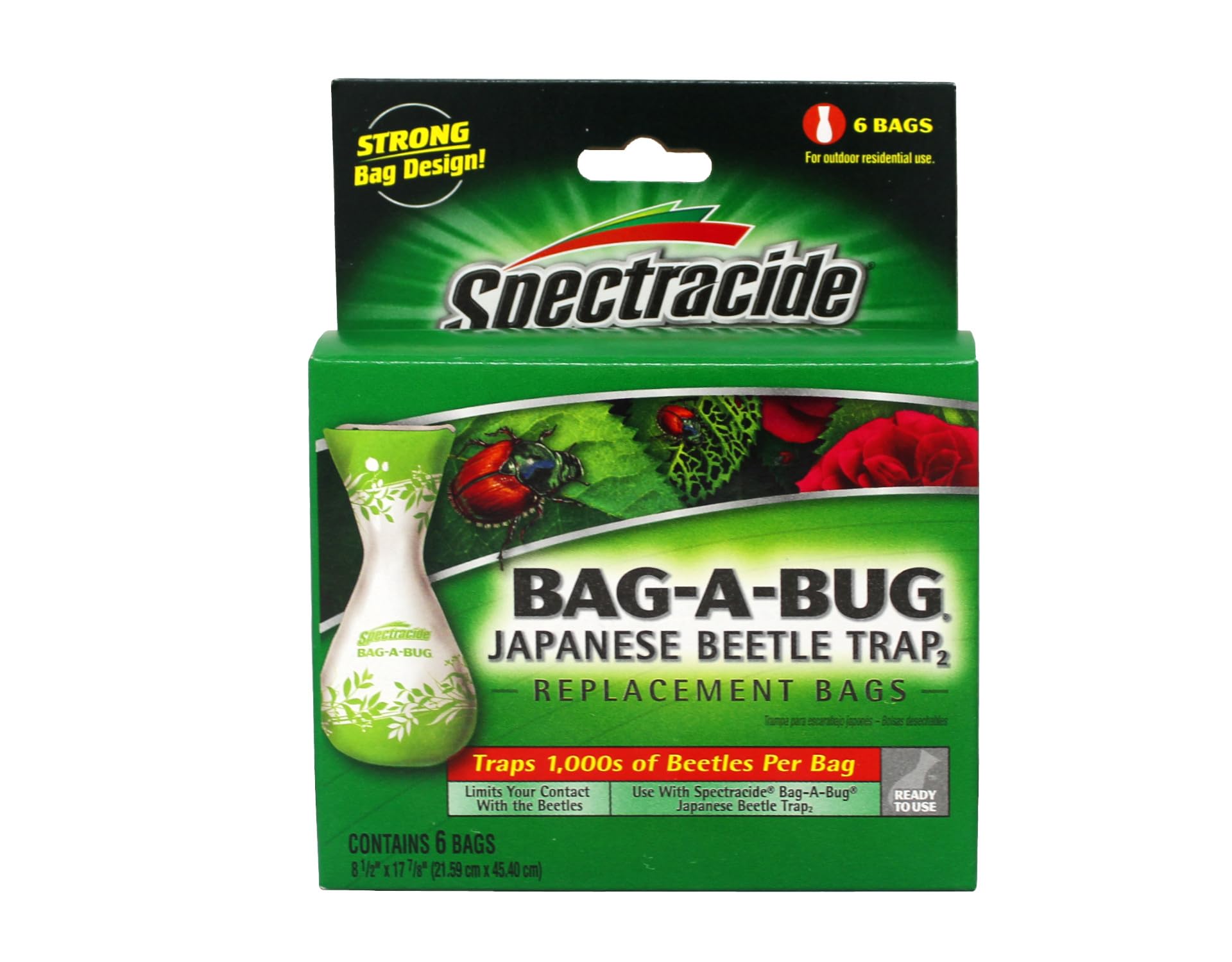 Spectracide Bag-A-Bug Japanese Beetle Trap Replacement Bags - 6 Pack | Strong & Durable Design for Effective Beetle Control | Ideal for Gardens, Lawns & Outdoor Pest Management