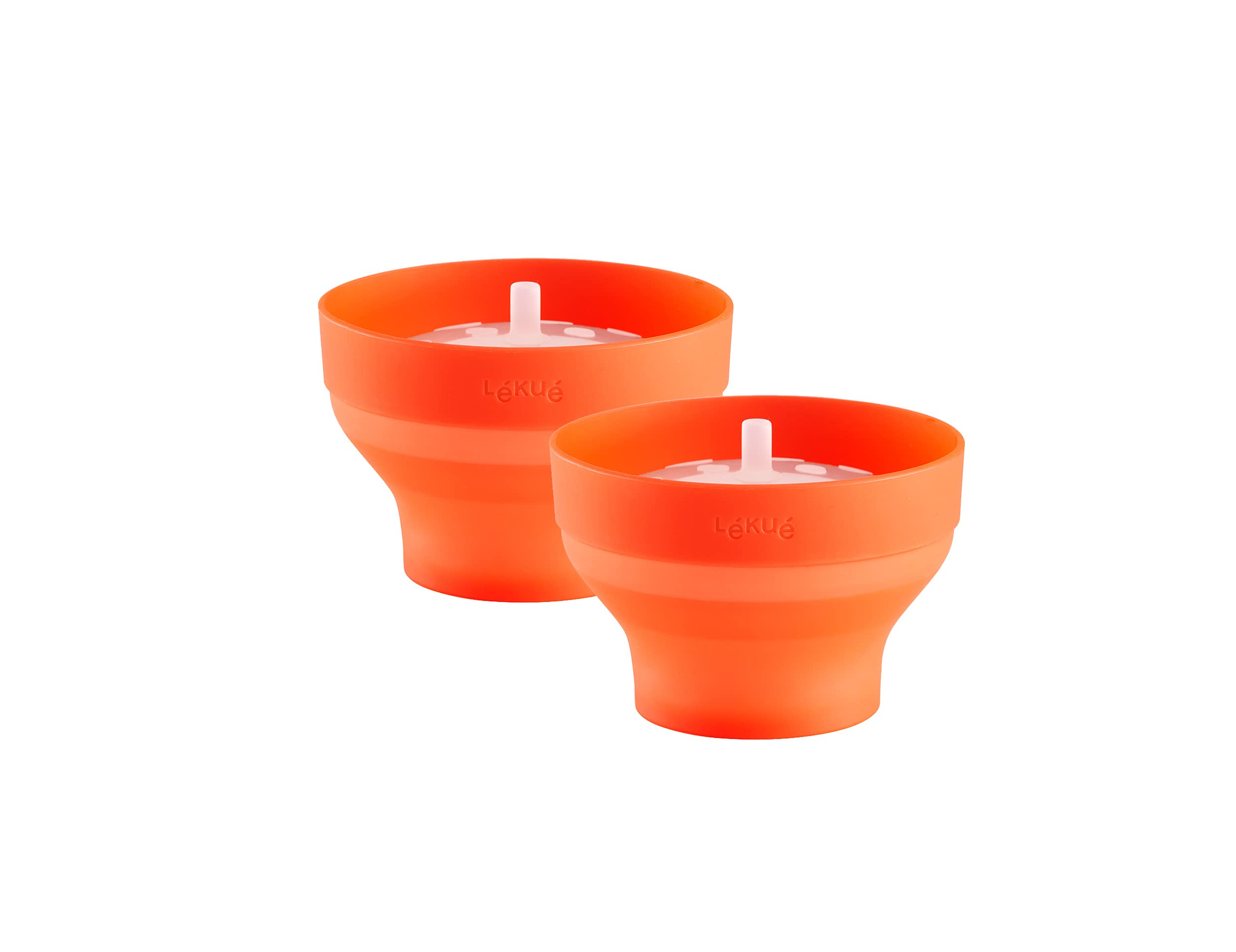 Lékué Mini Microwave Popcorn Maker - BPA Free, 2-Piece Set, Red - Perfect for Movie Nights & Healthy Snacking at Home