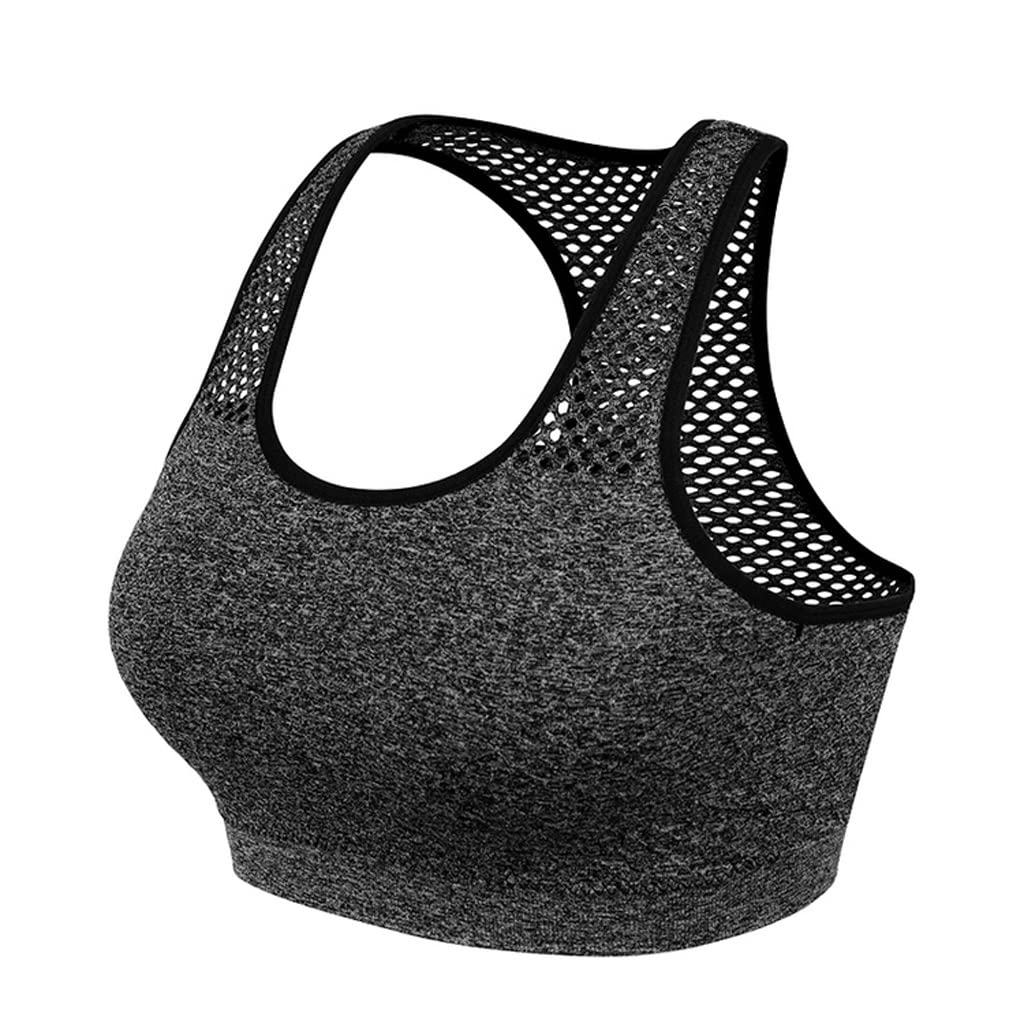 Wireless Push Up Sports Bra for Women - Breathable Mesh Yoga Bra with Removable Padded Cups - High Support Fitness Bra for Running, Gym & Workout (Color A, Size M)
