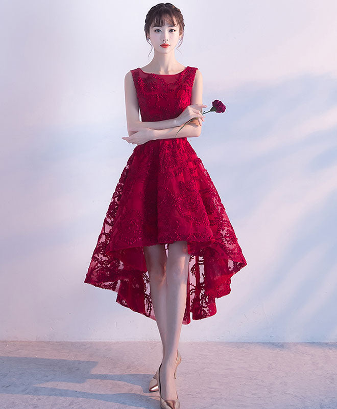 Elegant Burgundy High Low Short Prom Dress for Homecoming - Perfect for Dances, Parties & Special Occasions
