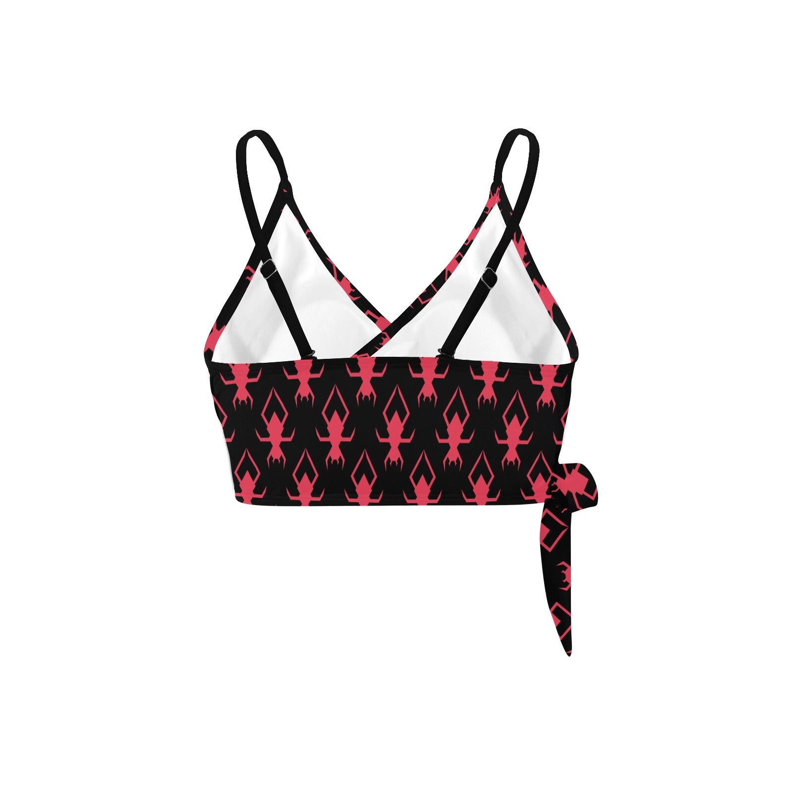 Sexy Pink Spiders Knot Side Bikini Top - Women's Swimwear for Beach, Pool & Summer Vacation