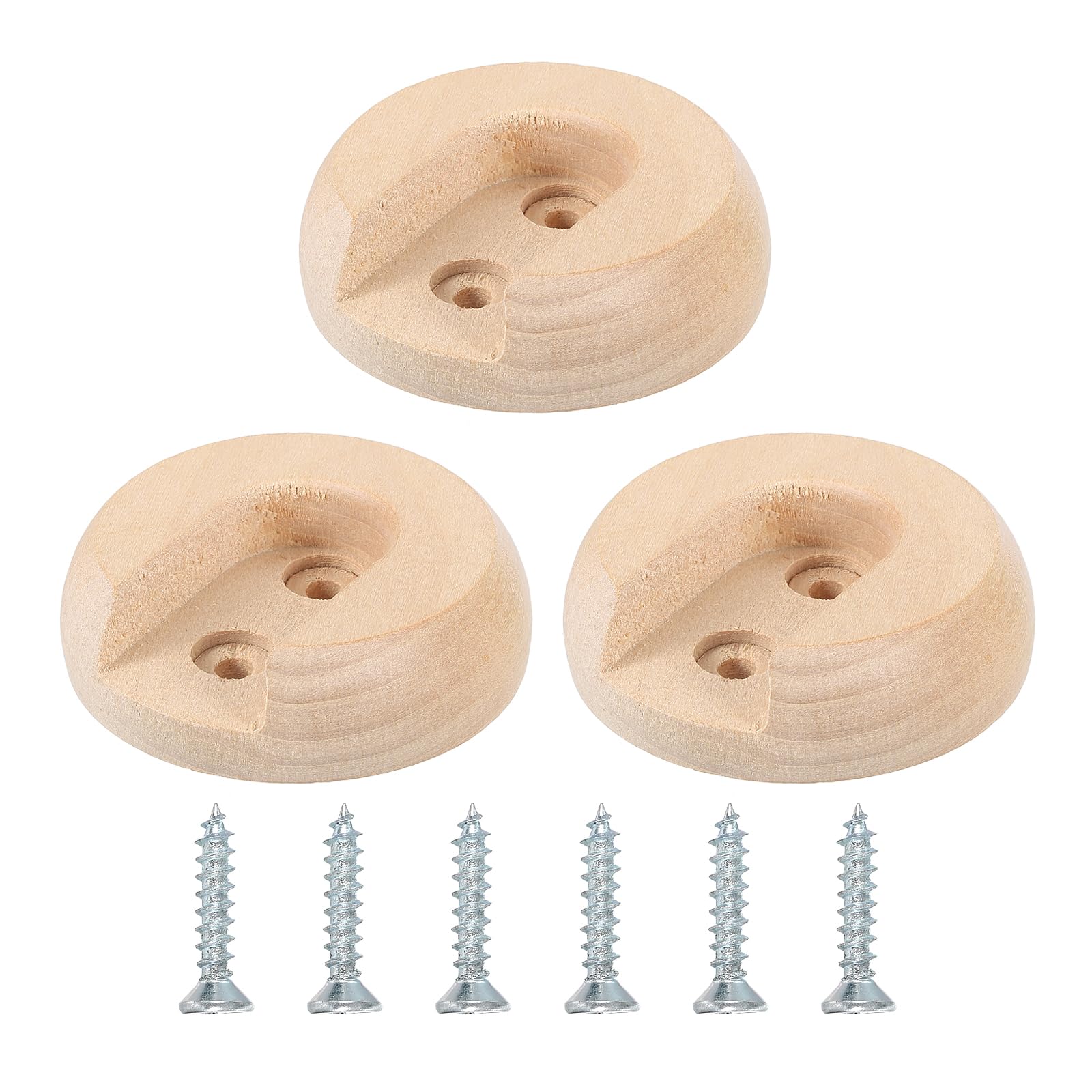 uxcell 6Pcs Wooden Closet Rod Holders - Heavy Duty Wardrobe Brackets with Screws for 20mm Closet Poles, Curtain Rod Support Sockets - Perfect for Bedroom Storage, Closet Organization & Home Decor