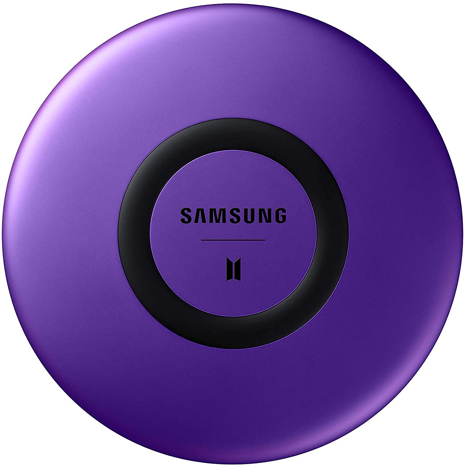 Samsung BTS Wireless Charger Pad Slim - Fast Qi-Certified Charging Stand for iPhone 15/14/13, Galaxy S23/S22, AirPods (Wall Adapter Not Included) EP-P1100REEG - Perfect for Home, Office, and Travel Use