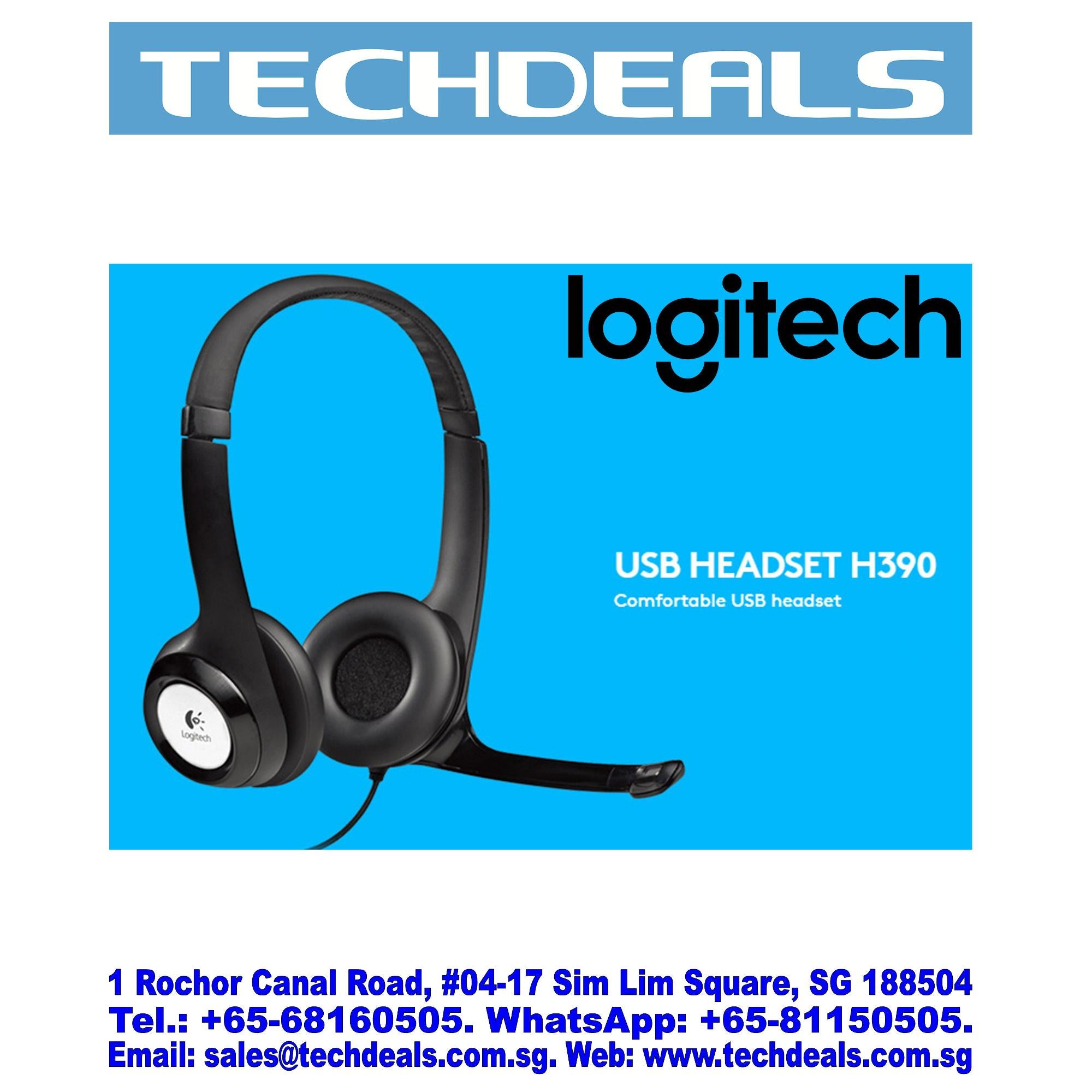 H390 USB Stereo Headset with Noise Cancelling Mic - Comfortable Over-Ear Headphones for PC, Laptop, Gaming & Online Meetings - Ideal for Work, Study & Entertainment