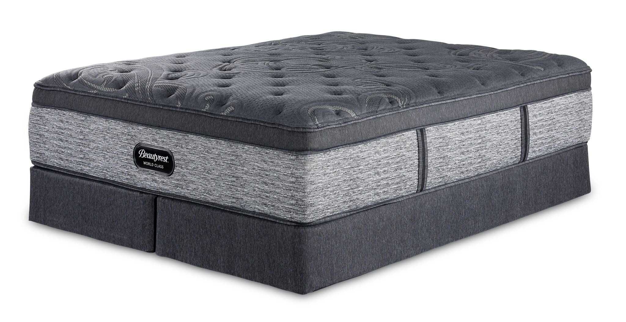 Beautyrest World Class Grandeur 2.0 Plush Queen Mattress & Split Box Spring Set - Premium Comfort for Bedroom, Guest Room & Master Suite