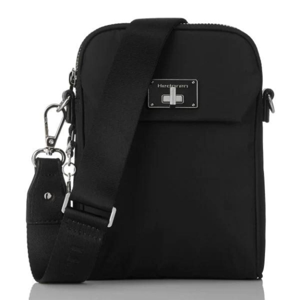 Hedgren Free Shoulder Bag for Women & Men - Lightweight Travel Crossbody Bag - Waterproof & Durable - Perfect for Work, Gym, Hiking & Daily Use - Black