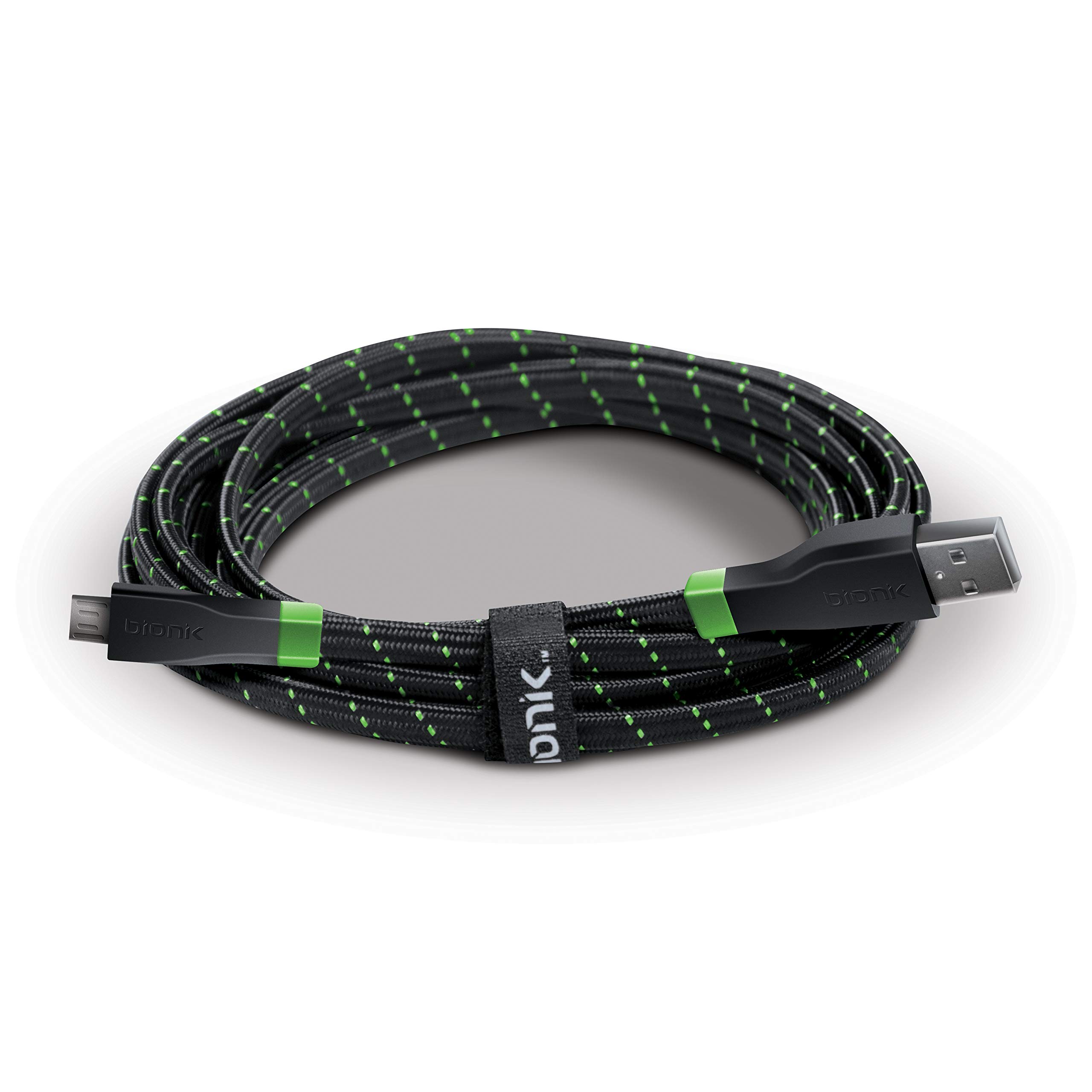 DreamGEAR (DRKJ0) Flat Charging Cable for Bionik Lynx Xbox One Controller - 10ft Durable Braided USB Cord - Fast Charging & Data Sync - Gaming Accessories for Xbox One/Xbox Series X|S - Perfect for Home & Tournament Gaming Setup