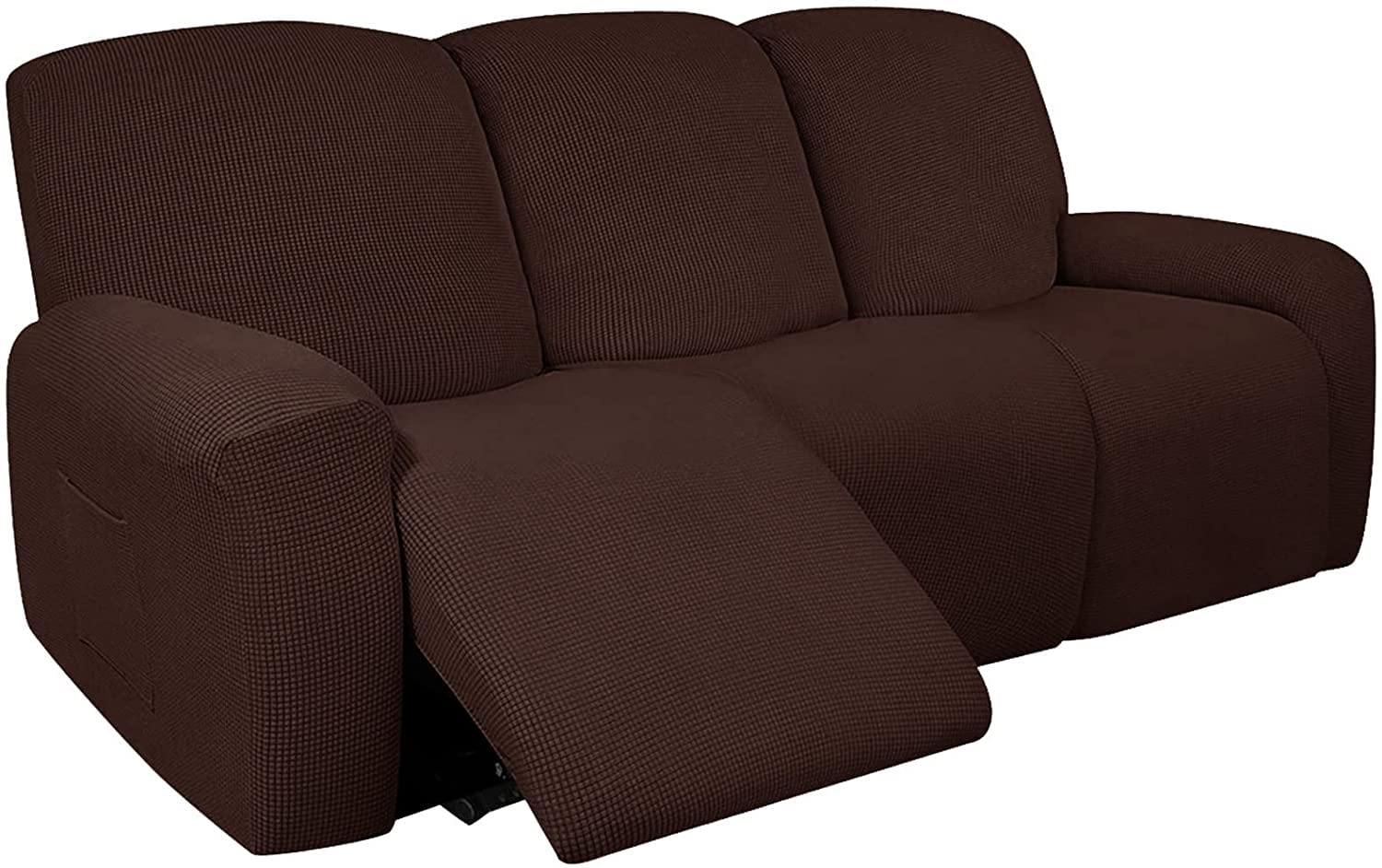 Stretch Recliner Covers with Pockets - Soft Jacquard Sofa Slipcovers, Anti-Slip & Washable Furniture Protector for Living Room, Bedroom, and Office Use