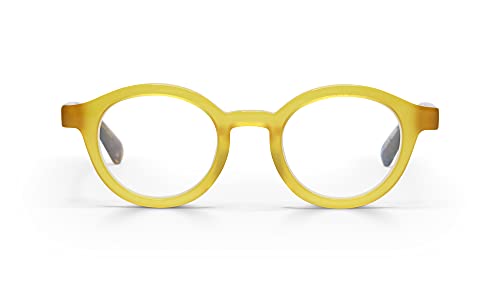 Yellow Front With Blue and Brown Chop Temples