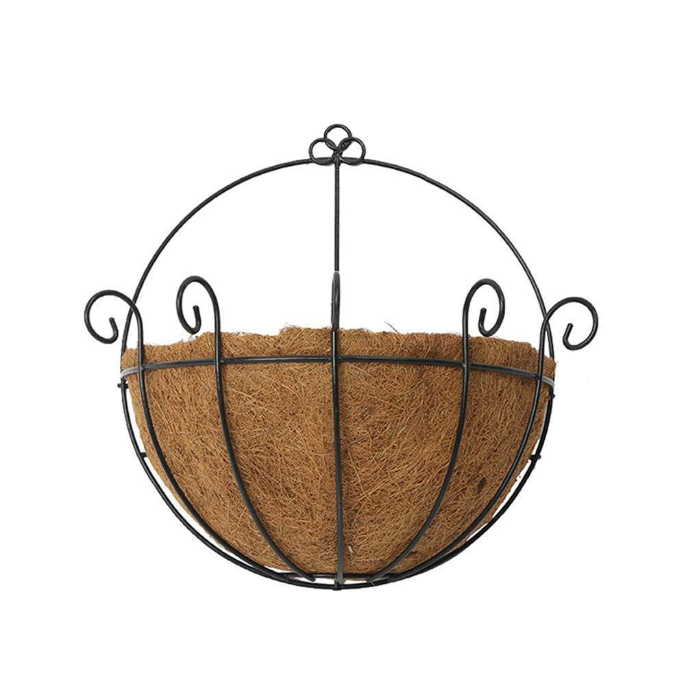 10 Inch Metal Hanging Basket - Rustproof Iron Garden Planter for Coconut Fiber, Vegetables & Flowers - Outdoor Home Yard Decor with Art Design - Perfect for Patio, Balcony, Porch & Garden Decorations