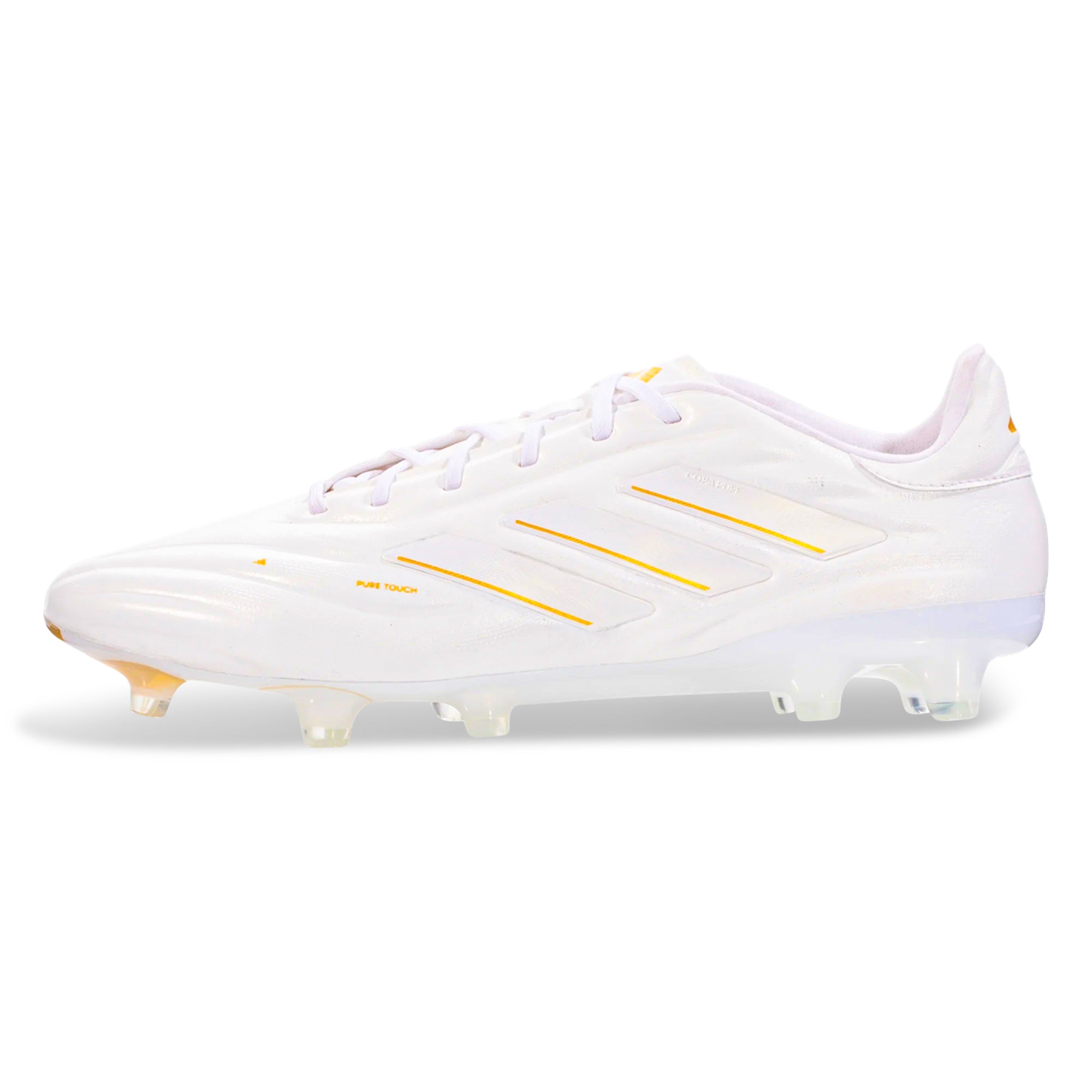 adidas Copa Pure 2 Elite FG Soccer Cleats for Men - White/Metallic Gold Football Boots with Firm Ground Studs - Perfect for Professional Matches & Training Sessions