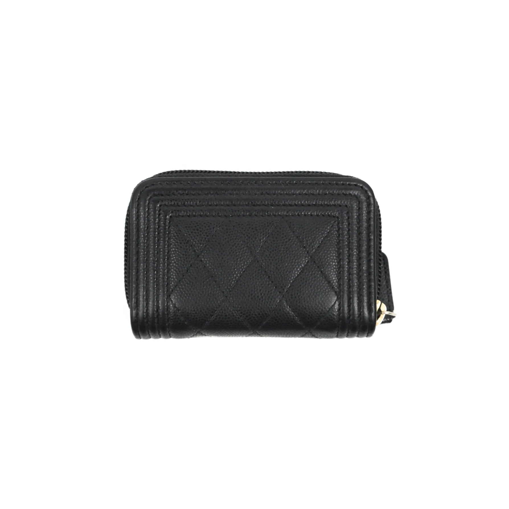 Chanel Boy Zipped Coin Purse in Black Caviar Leather with Gold Hardware - Luxury Wallet for Women, Perfect for Parties & Everyday Use