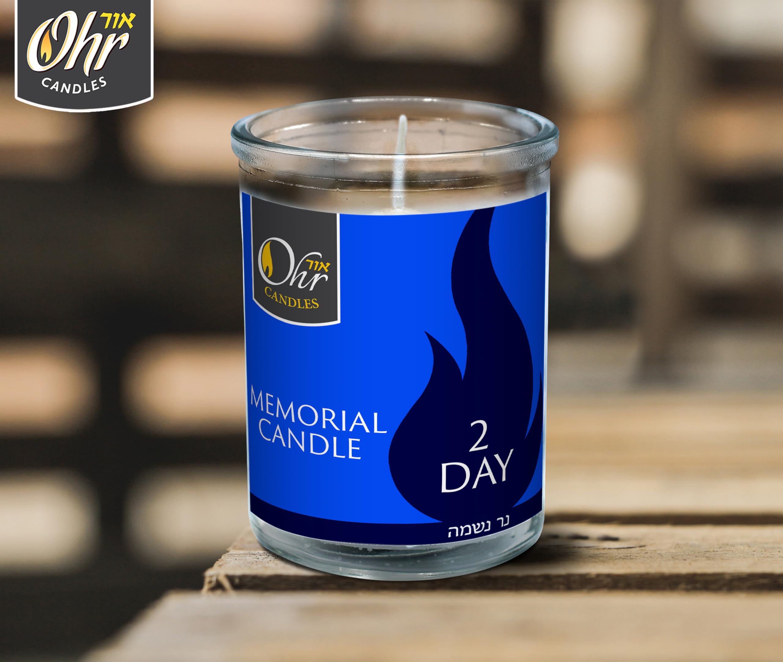 48-Hour Yahrzeit Memorial Candles - 2 Day Jewish Candle for Yom Kippur & Remembrance - Glass Tumbler Candle (1 Pack) - Perfect for Synagogue, Home Memorials & Religious Ceremonies