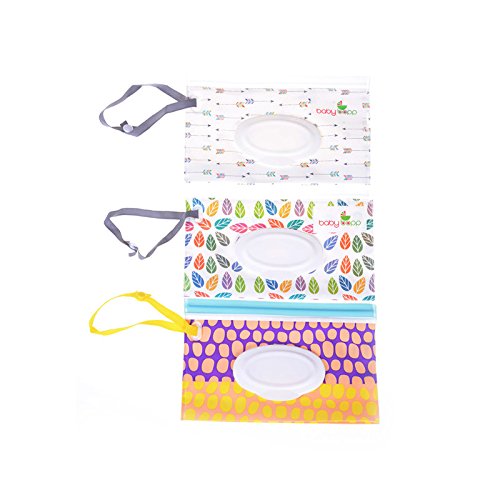 Yiphates Reusable Wet Wipe Pouch - Travel Wipes Case with Refillable Design, Portable Baby Wipes Dispenser for On-the-Go (Random Pattern) | Perfect for Diaper Bags, Travel Essentials & Outdoor Adventures
