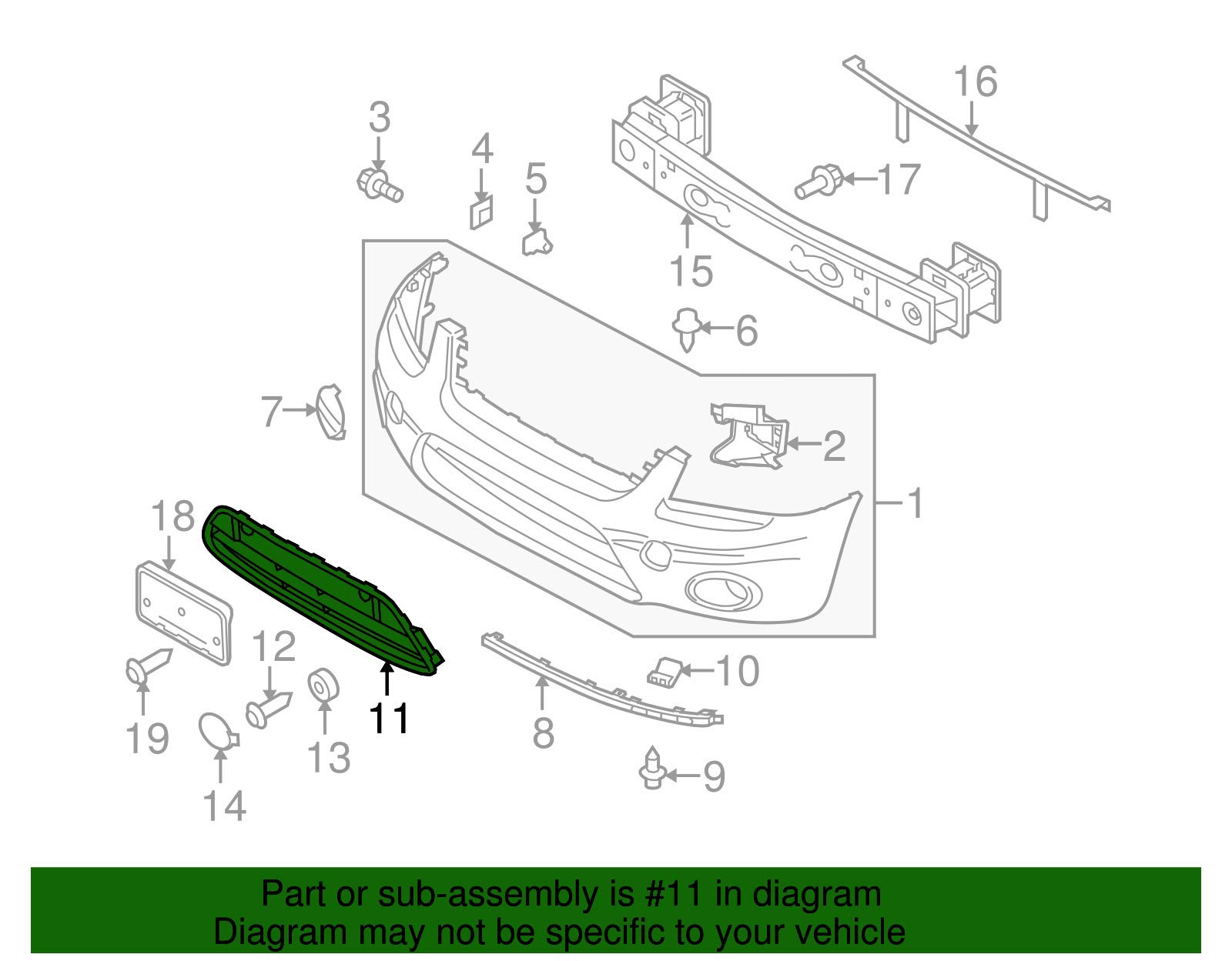 Ford Genuine 9T1Z-17K946-AB Front Bumper Grille Replacement - Compatible with Select Ford Models | Perfect for Off-Roading & Truck Customization