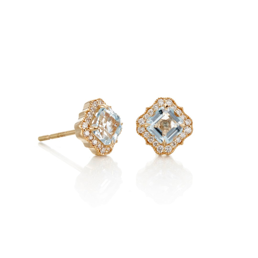 Exquisite Swiss Blue Topaz & Diamond San Marco Earrings – Elegant Dangle Earrings for Women, Perfect for Weddings, Parties & Special Occasions